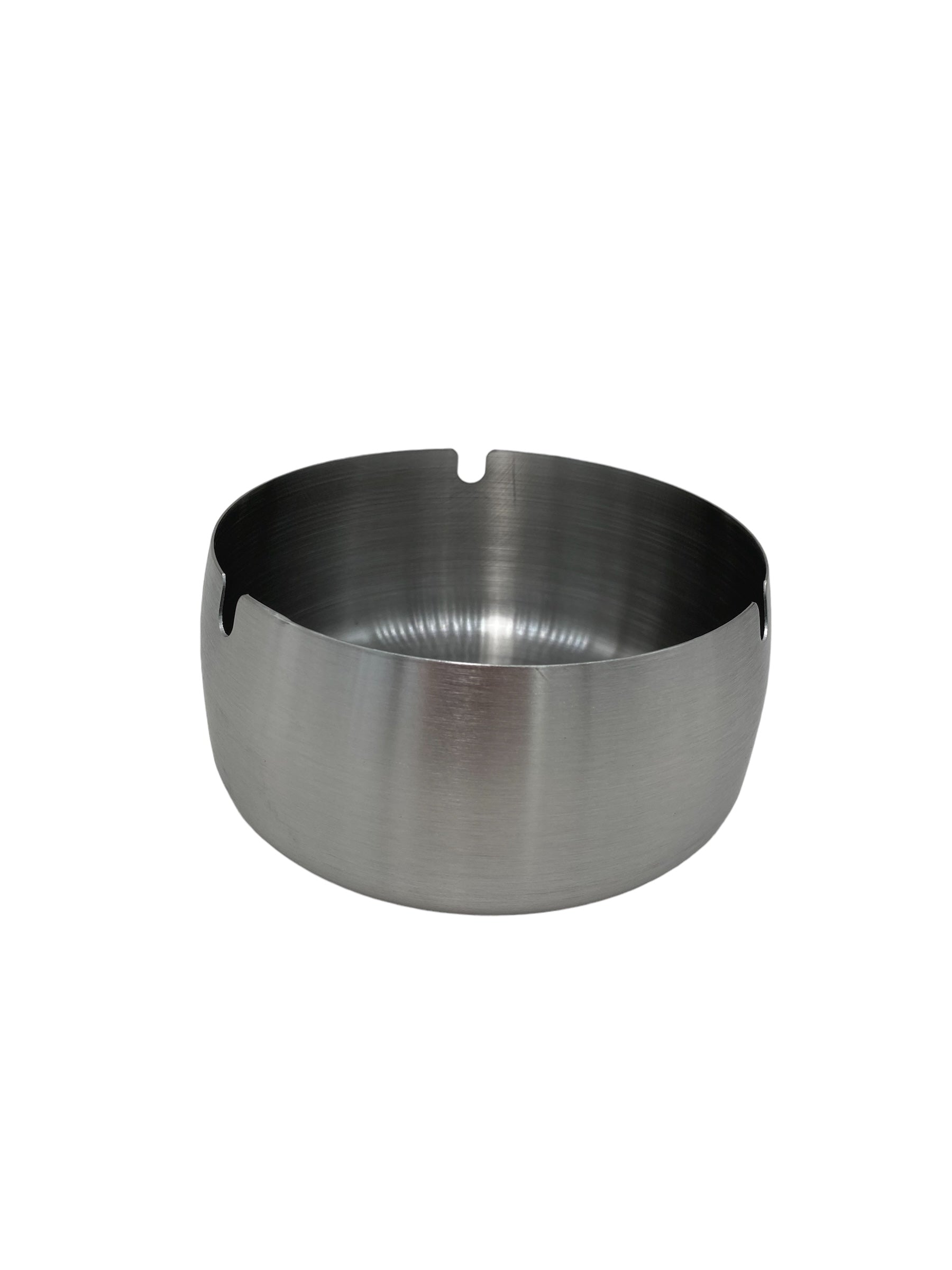 4.5x2.25 Inch Stainless Steel Round Ashtray - Silver Finish for Outdoor Patio, Smoking Lounge & Home Decor