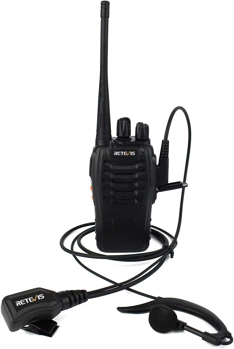 Retevis R111 Walkie Talkie Earpiece - G Type 2 Pin Earphone with Volume Control, Compatible with RT24 RT27 RT22 RT21 RT7 Baofeng BF-888s Sunreal Kenwood TYT OCDAY Radios (10 Pack) - Ideal for Security, Construction, Warehouse & Outdoor Communication