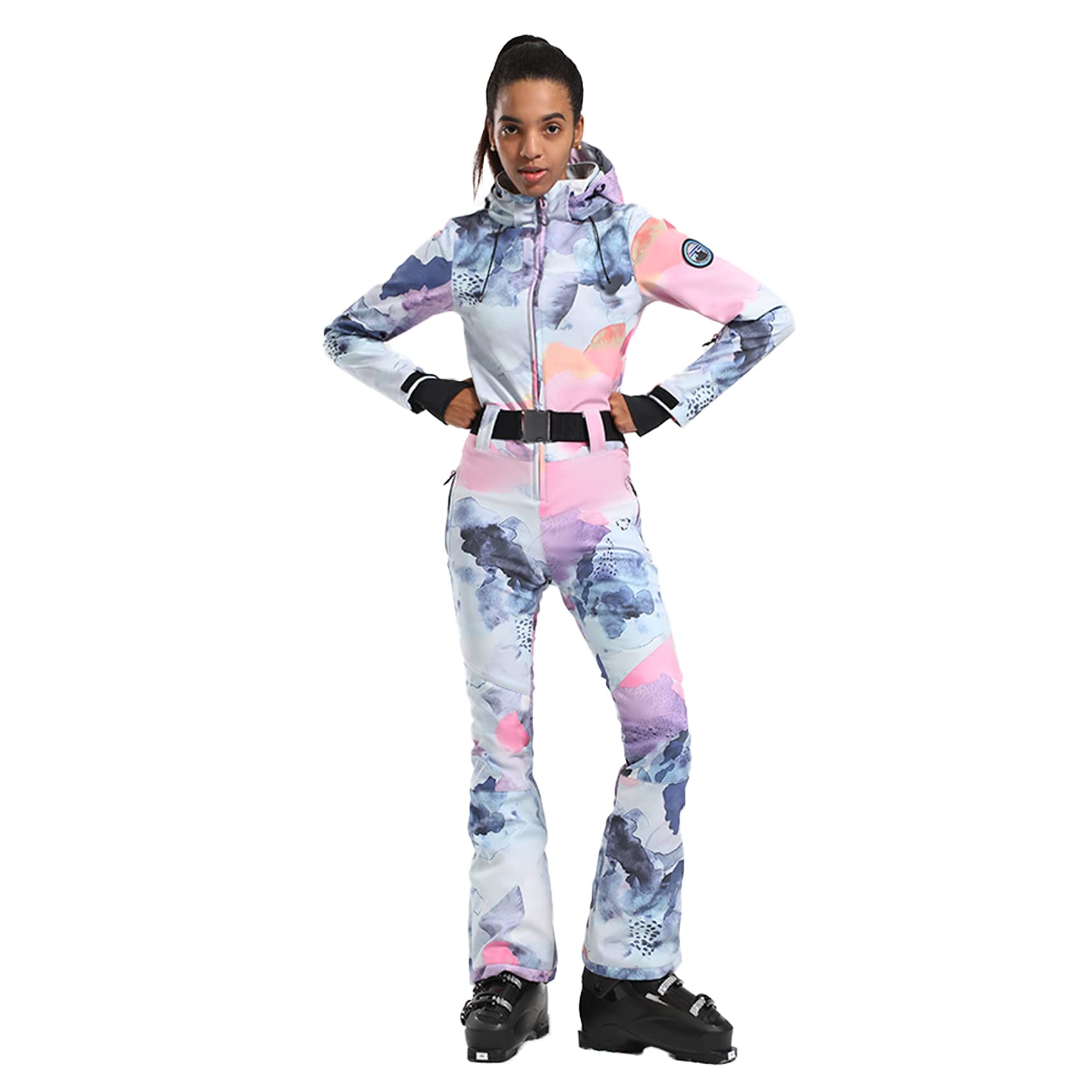 GSOU SNOW Women's Waterproof Windproof Ski Suit One Piece Snowsuit - Winter Snowboard Jumpsuit for Outdoor Sports & Skiing | Perfect for Ski Resorts, Snowboarding & Cold Weather Adventures