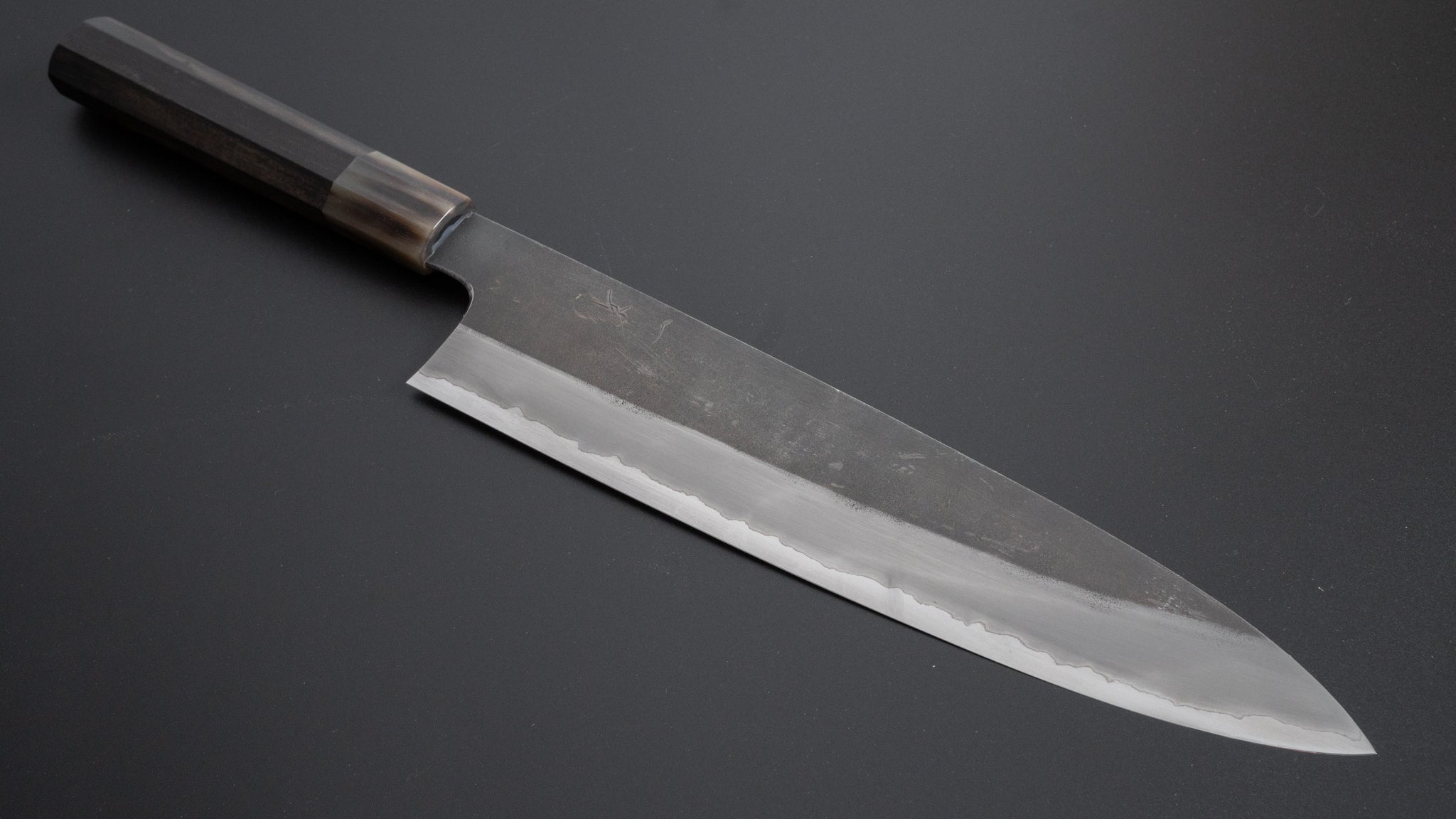 Hitohira Togashi White #1 Stainless Clad Kurouchi Gyuto 270mm Japanese Chef Knife with Taihei Ebony Handle - Perfect for Sushi, Meat Slicing & Professional Kitchen Use