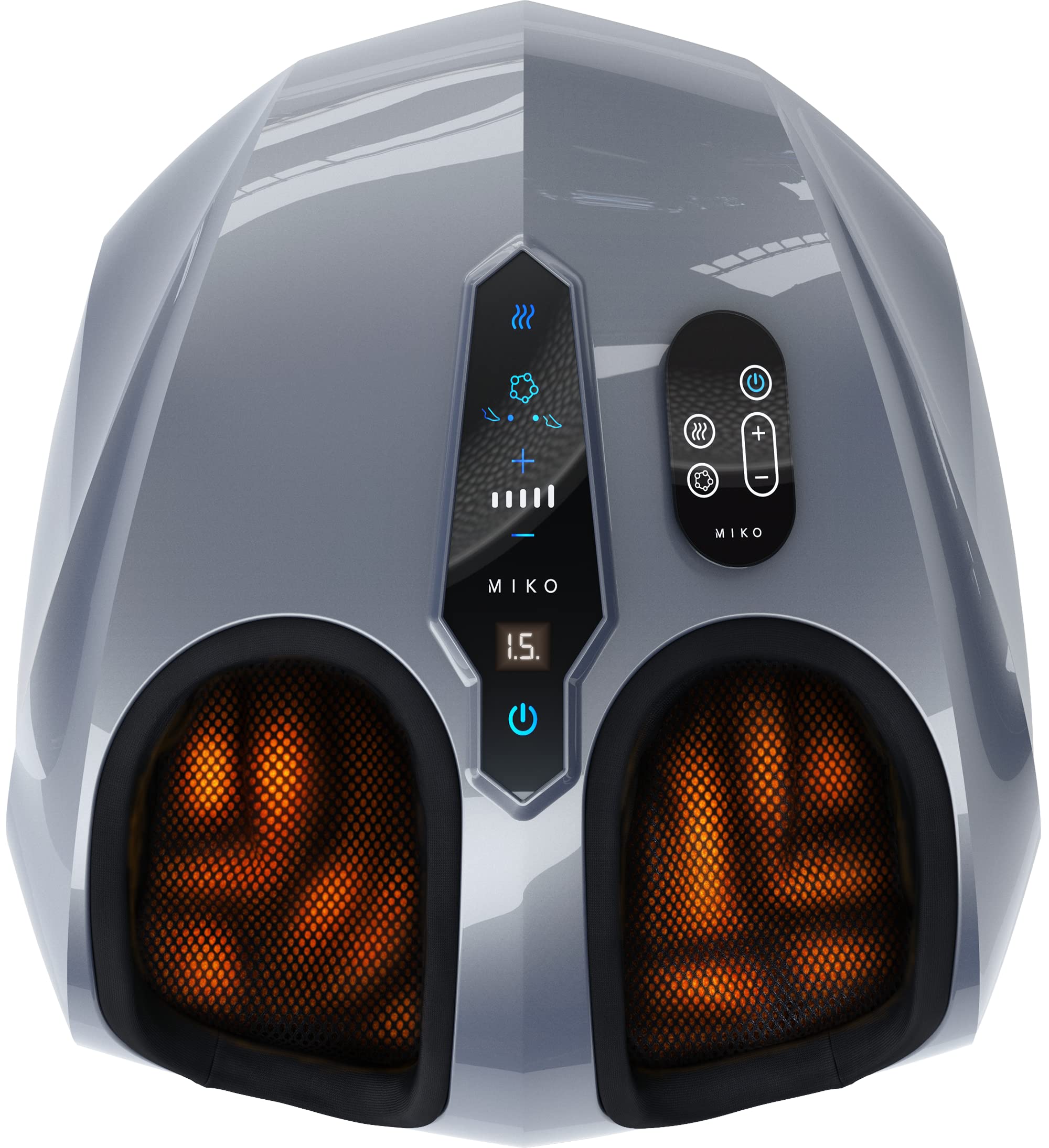 MIKO Foot Massager Machine - Deep Kneading, Shiatsu, Air Compression & Heat Therapy for Plantar Fasciitis, Diabetics & Neuropathy - Fits Up to Men's Size 12 - Perfect for Home Relaxation, Office Stress Relief & Post-Workout Recovery