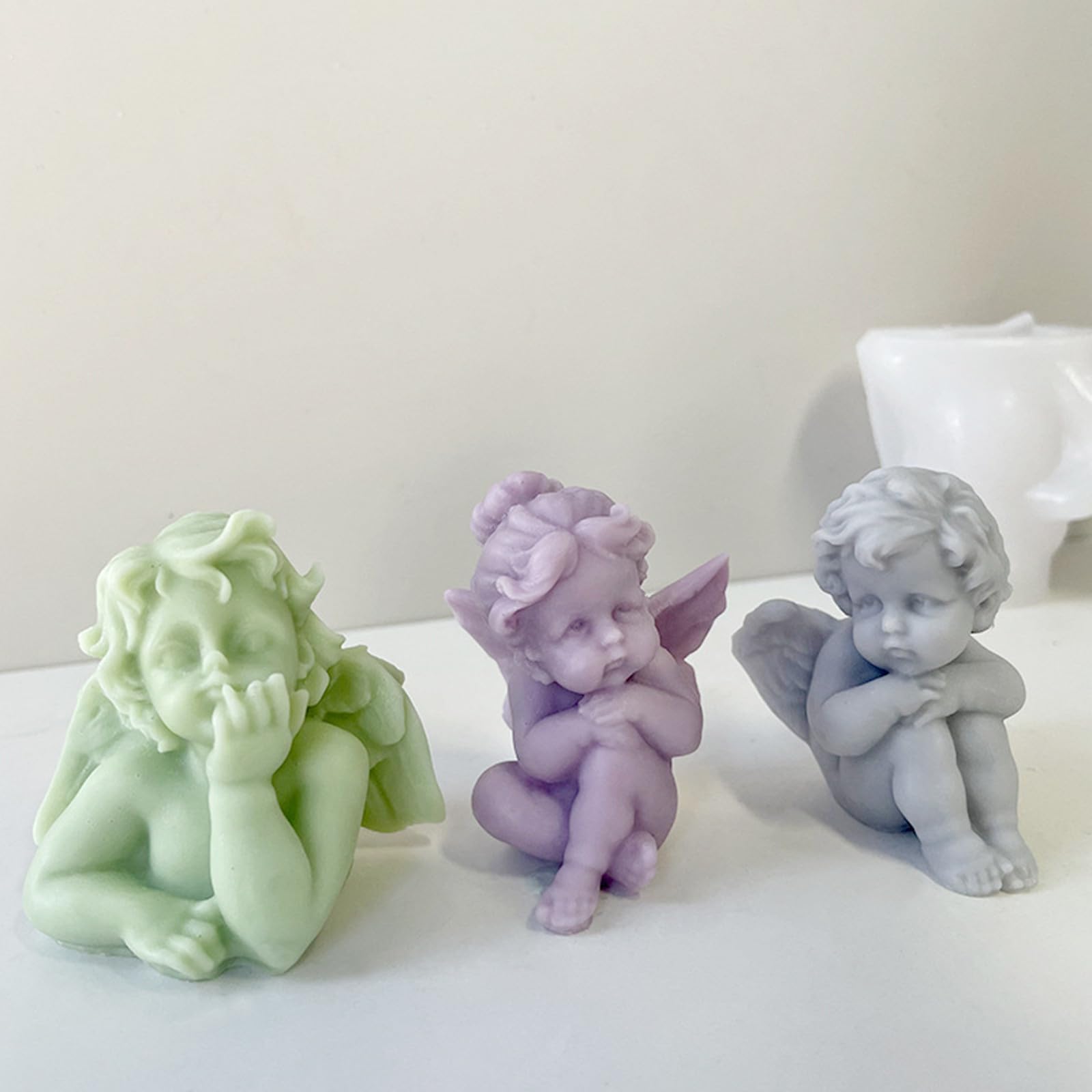 5Pcs 3D Angel Silicone Molds for Candle, Soap, Resin Art - Mini Cherub Molds for Chocolate, Candy, Cake Decor, Soy Wax, Polymer Clay & Plaster - Perfect for DIY Crafts, Home Decor & Gift Making
