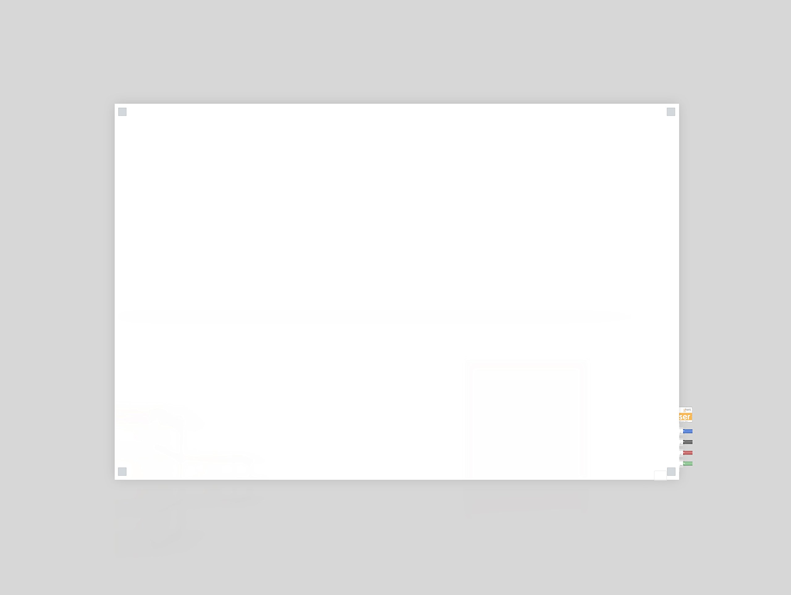 2'x3' Harmony Glass Whiteboard with Square Corners - Includes 4 Markers & Eraser - Perfect for Home Office, Classroom & Conference Room Organization