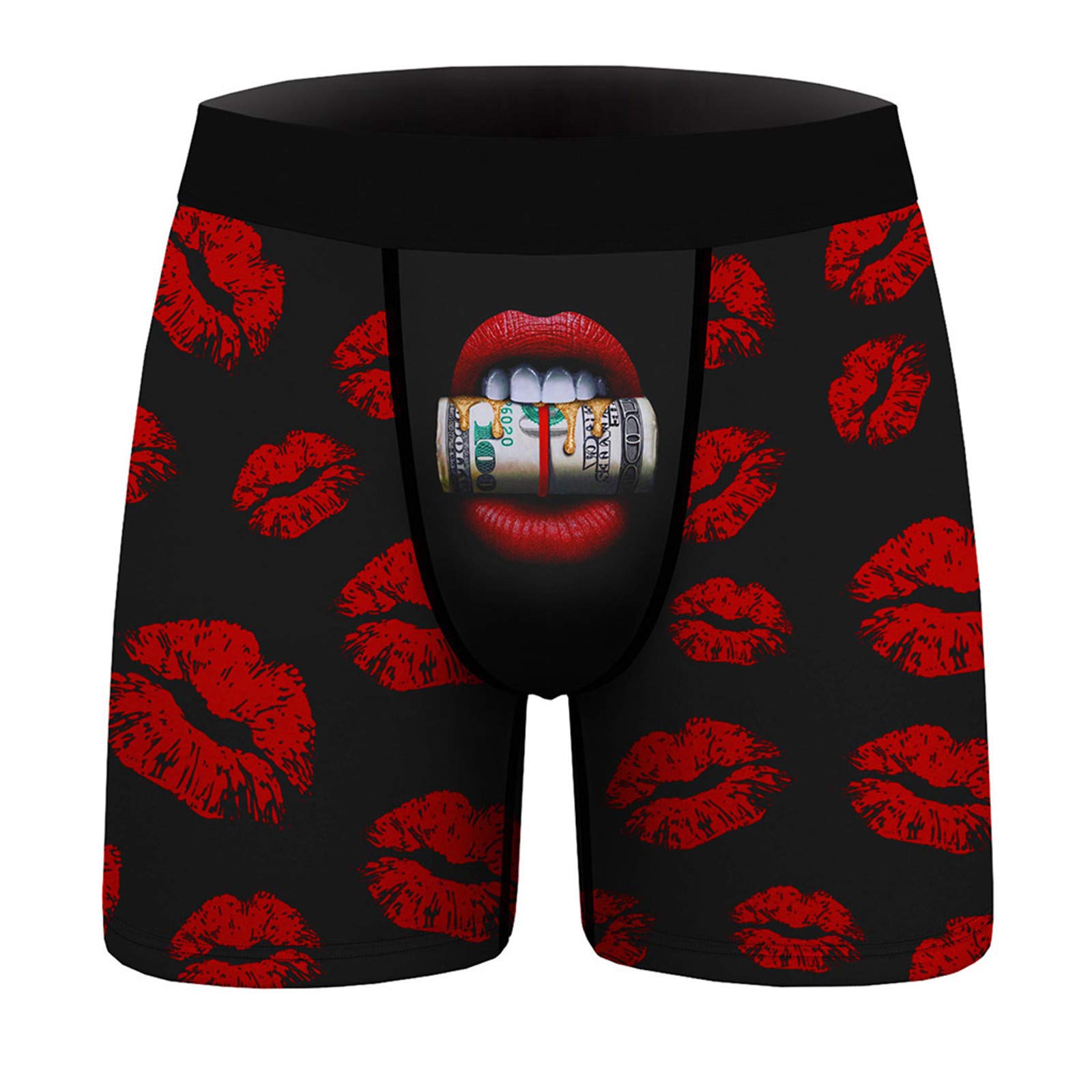 DIYAGO Men's Holiday Print Underwear - Soft, Comfortable & Breathable Briefs for Sports, Beach & Everyday Wear - Quick Dry Boxer Shorts with Long Leg Design