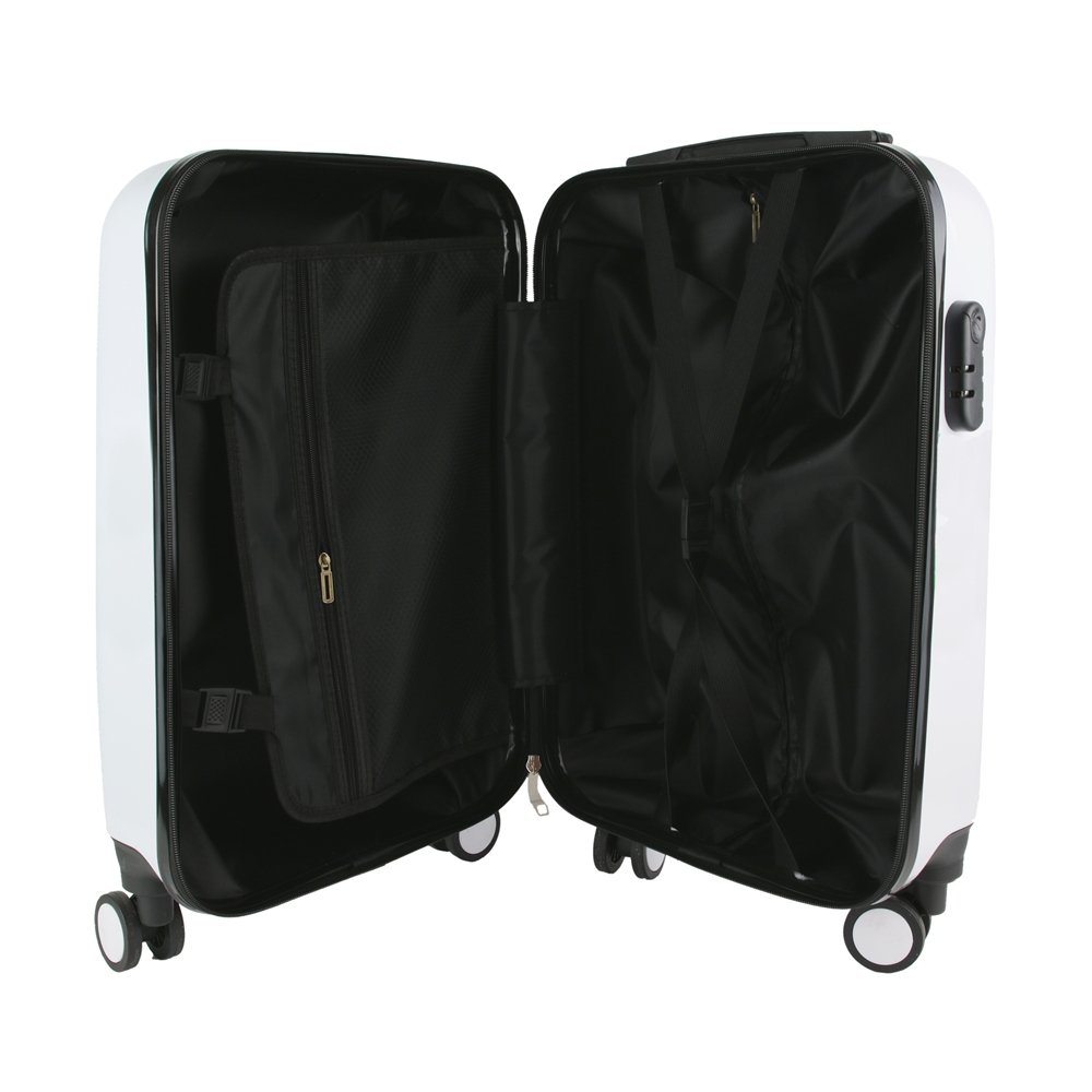 VO1200 Premium White Hand Luggage - Lightweight Carry-On Suitcase for Business Travel & Weekend Getaways - TSA Approved Airplane Cabin Luggage