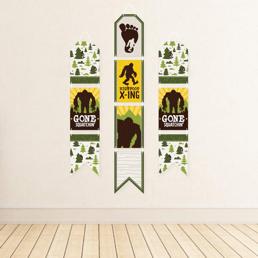 Big Dot of Happiness Sasquatch Crossing Hanging Vertical Paper Door Banner - Bigfoot Party Decorations for Birthday & Indoor Wall Decor - Perfect for Themed Parties & Wilderness Adventures