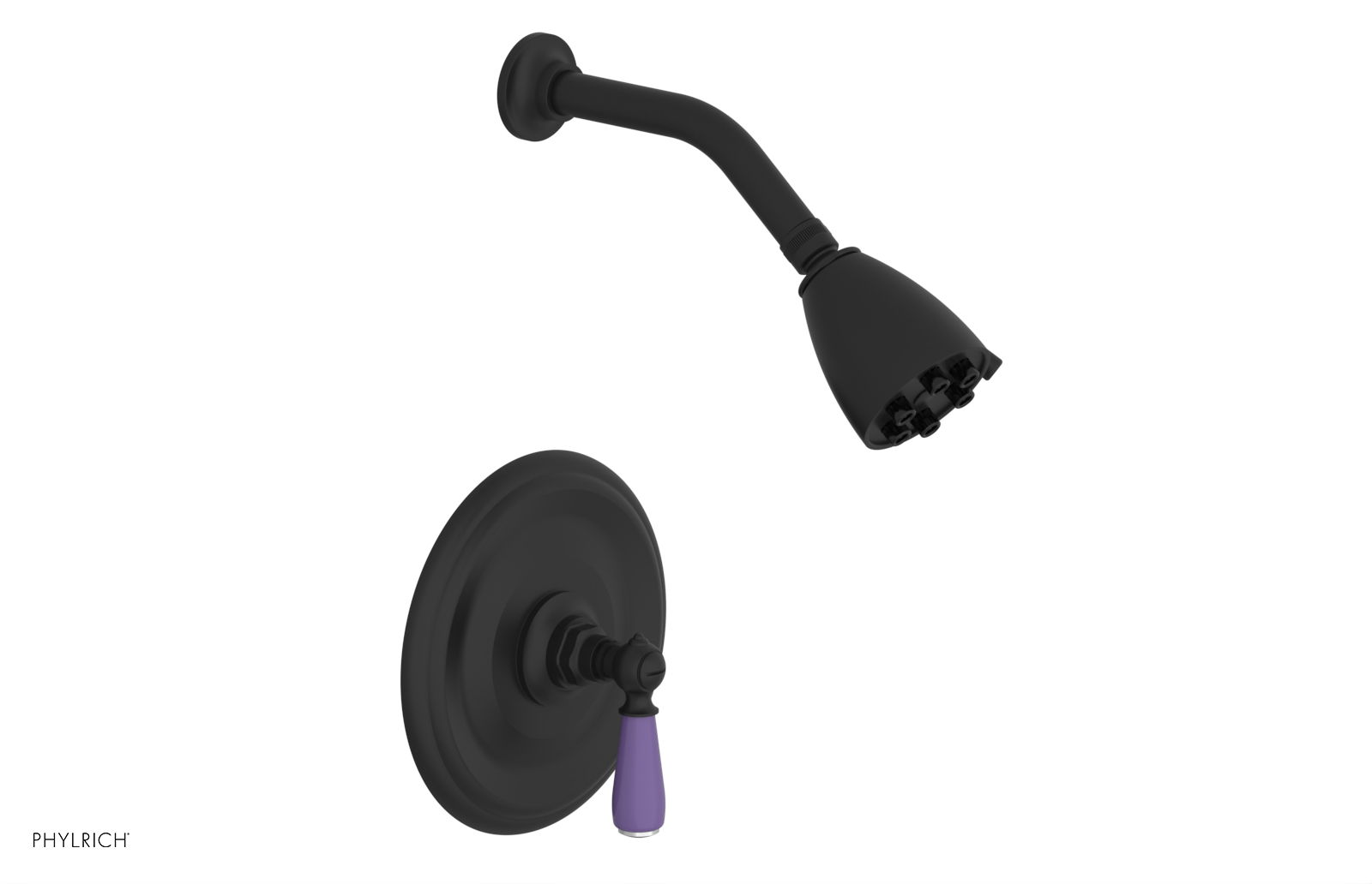 Jamestown Pressure Balance Shower Set with Lever Handle & Purple Accents - 165 22 Series for Bathroom & Spa Relaxation