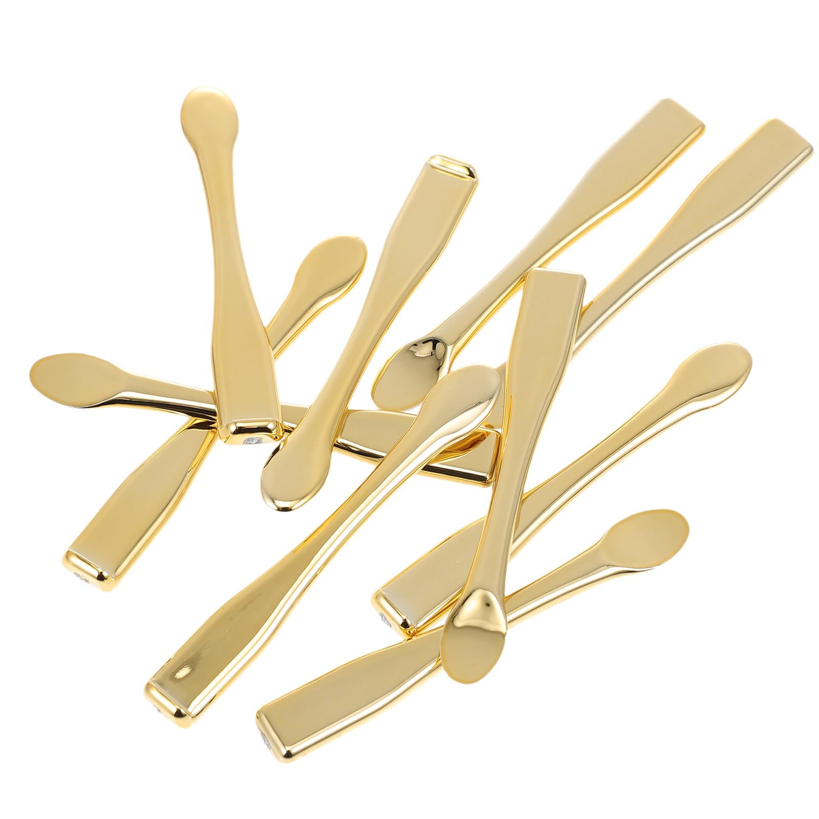 FOMIYES 50 Pcs Gold Plastic Face Cream Spatulas - Skin Care Mask Scoops for Eye Cream & Makeup Application - Perfect for Spa, Salon & At-Home Beauty Routines