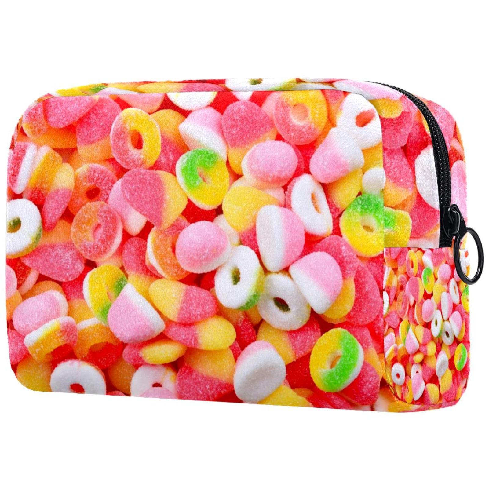 Large Jelly Candy Cosmetic Bags for Women - Waterproof Travel Makeup Case with Zipper | Portable Toiletry Organizer for Vacation, Gym & Daily Use