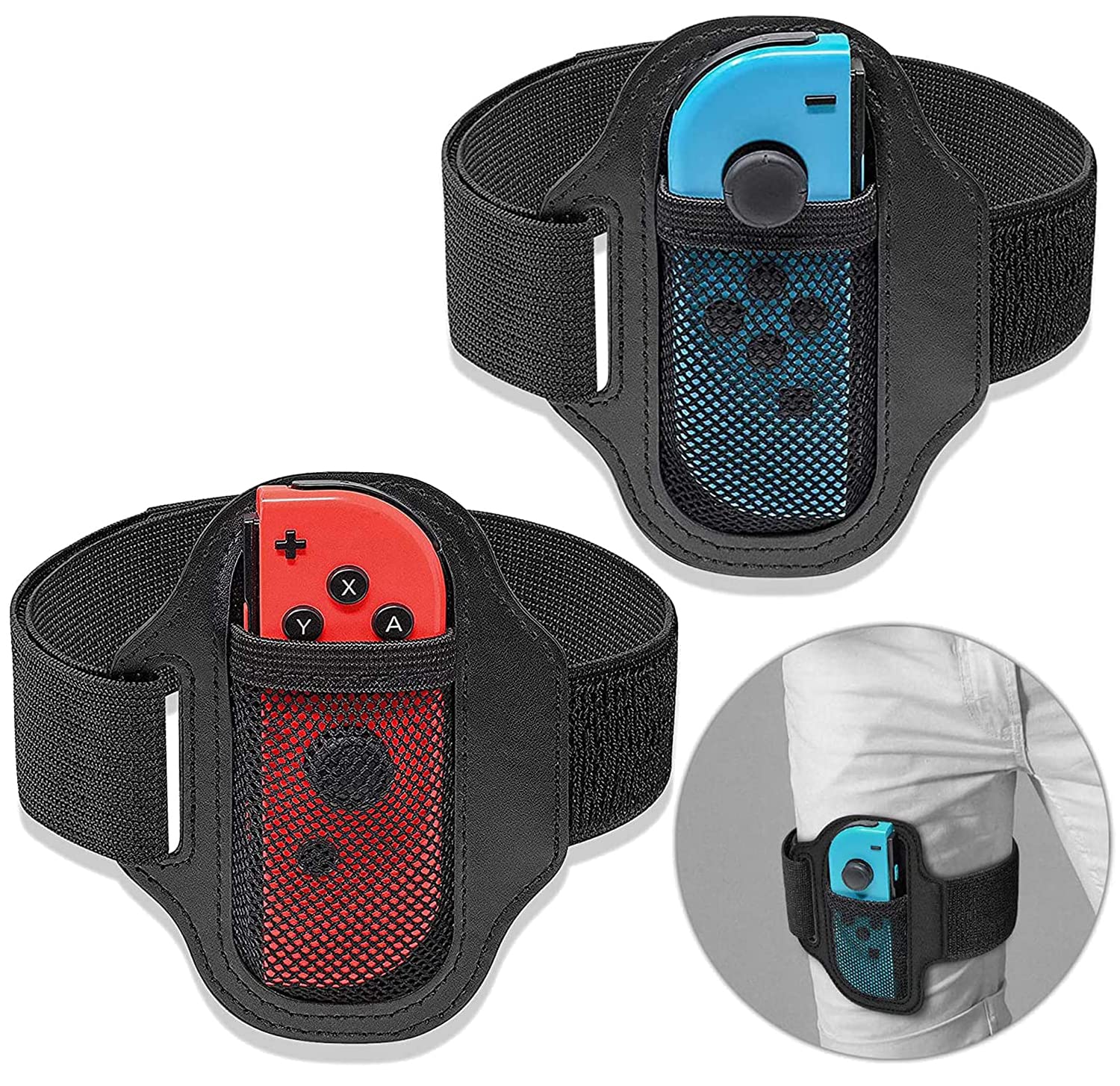 Elastic Leg Strap for Nintendo Switch & Switch OLED - Joy-Con Controller Leg Bands Compatible with Ring Fit Adventure & Switch Sports (Pack of 2) - Perfect for Fitness Gaming & Home Workouts