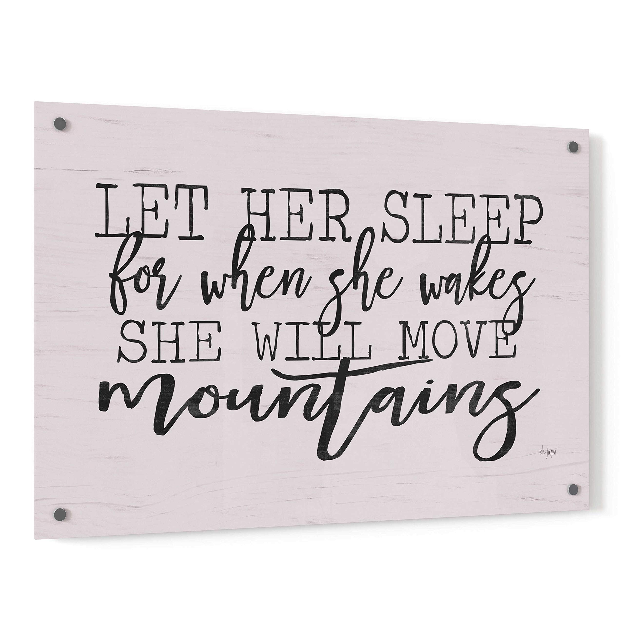 Jaxn BLVD 'Let Her Sleep' Acrylic Glass Wall Art - 36x24 Inches Modern Abstract Painting for Living Room, Bedroom & Office Decor
