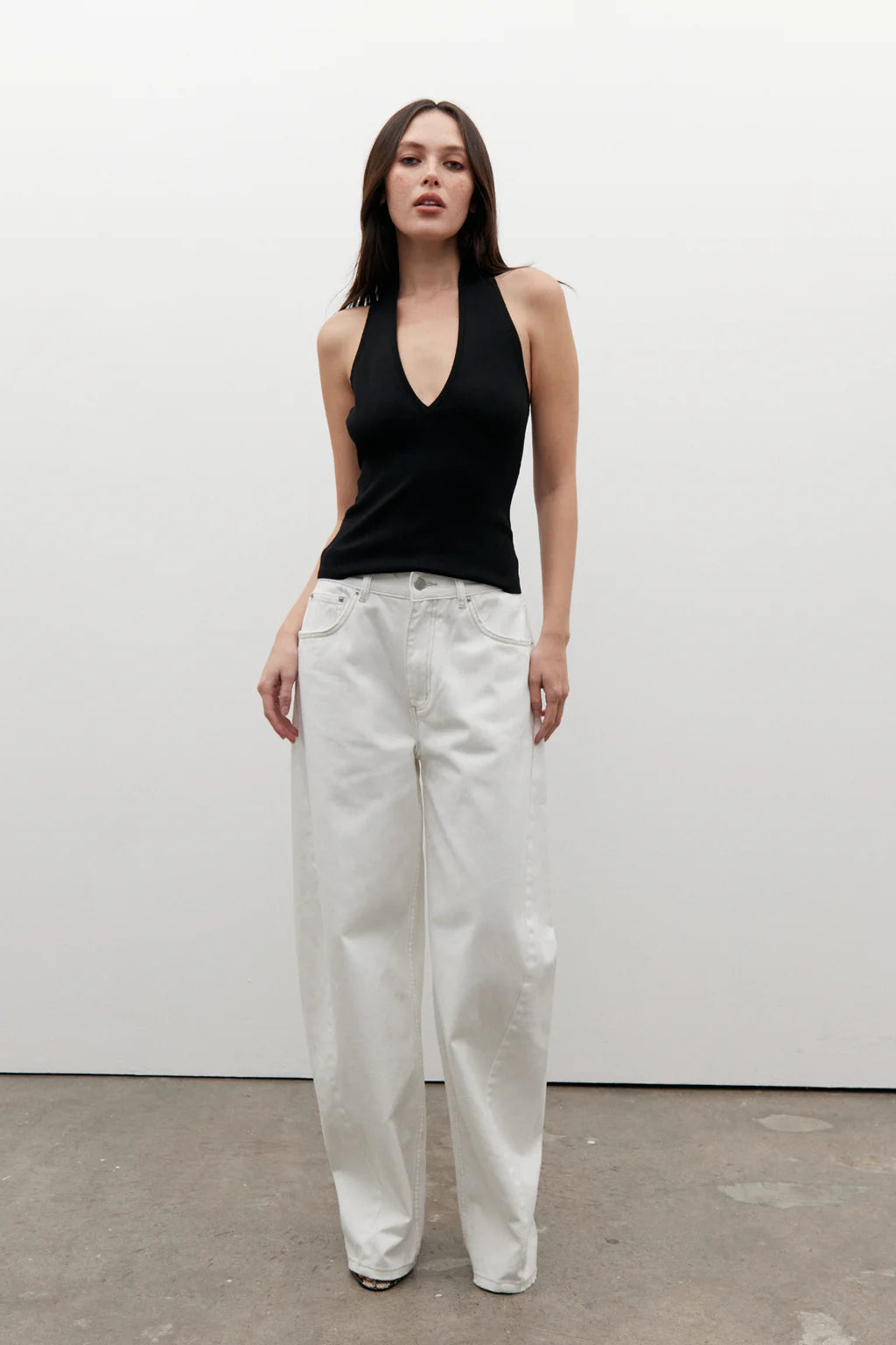 BROOKLYN BARREL LEG JEAN - GEISHA WHITE | High Waist Straight Leg Women's Jeans for Casual Wear & Everyday Outfits