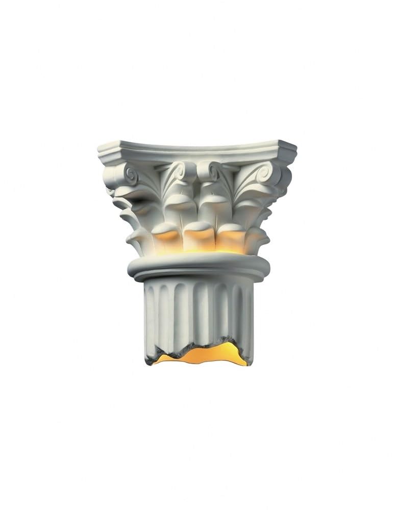 Justice Design Group Ambiance Collection 2-Light Wall Sconce in Bisque Finish - Elegant Wall Lighting for Bedroom, Living Room, and Hallway Decor