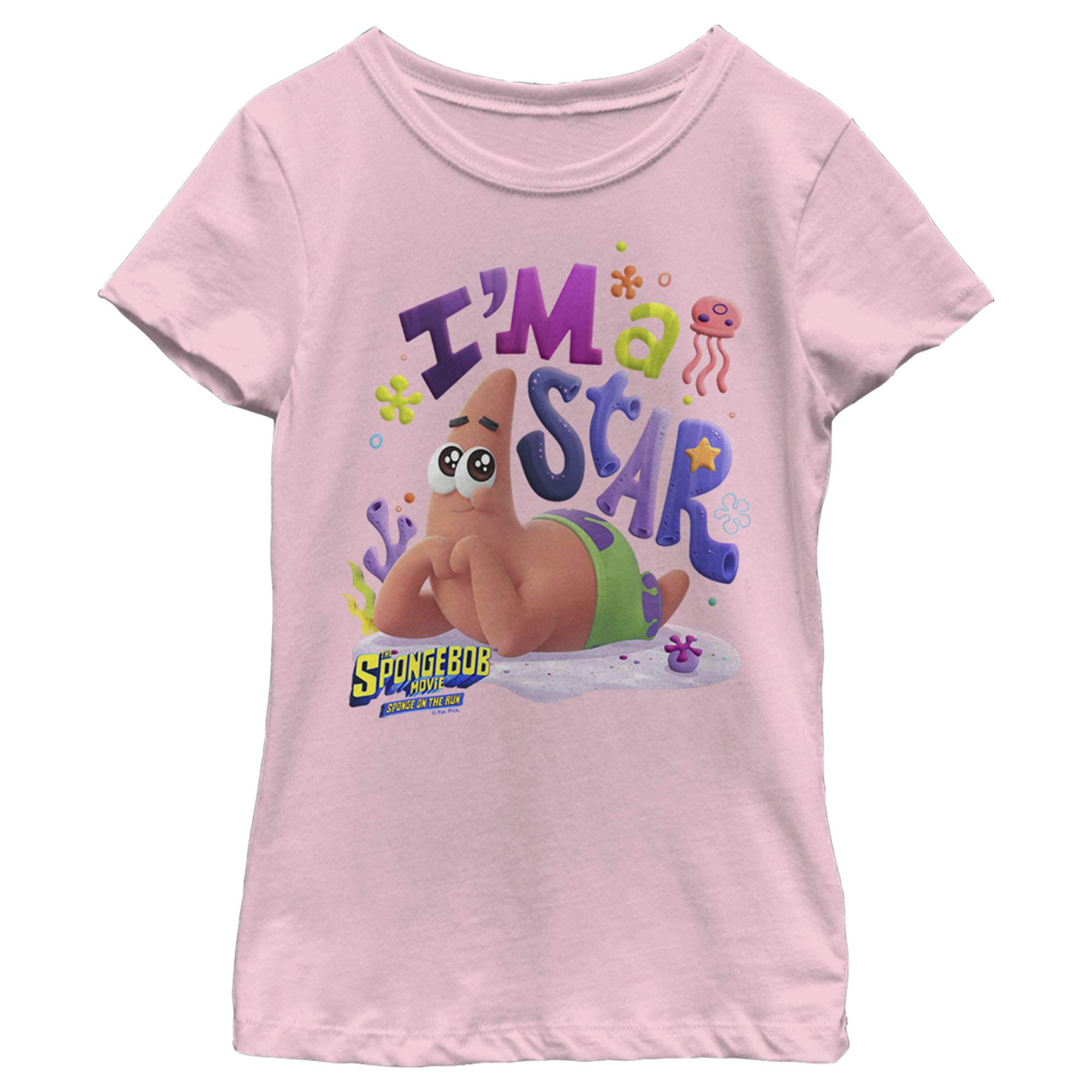 SpongeBob SquarePants & Patrick Star Girls Short Sleeve T-Shirt for Kids | Soft Cotton Tee | Cartoon Character Graphic Top | Perfect for Playdates, Birthday Parties & Everyday Wear