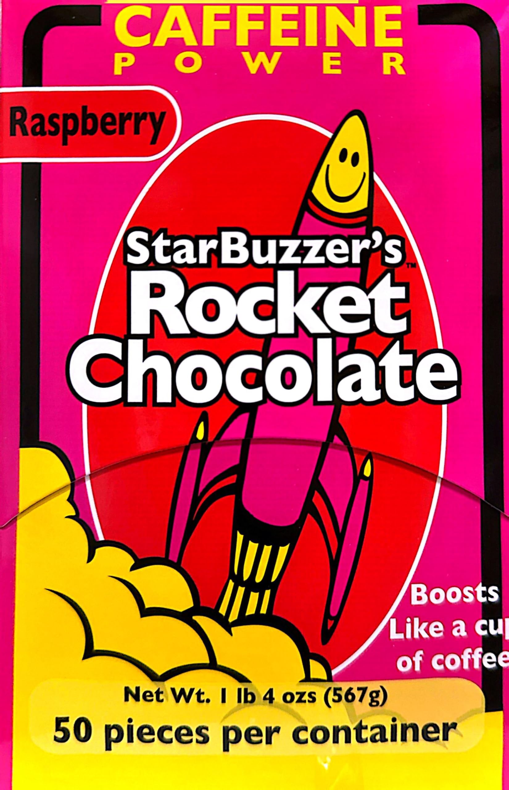 **Rocket Chocolate Milk Chocolate Raspberry Flavored Caffeinated Chocolate Truffles – 50 Count Mini Bites – Perfect for Energy Boost, Gifts & Office Snacks**