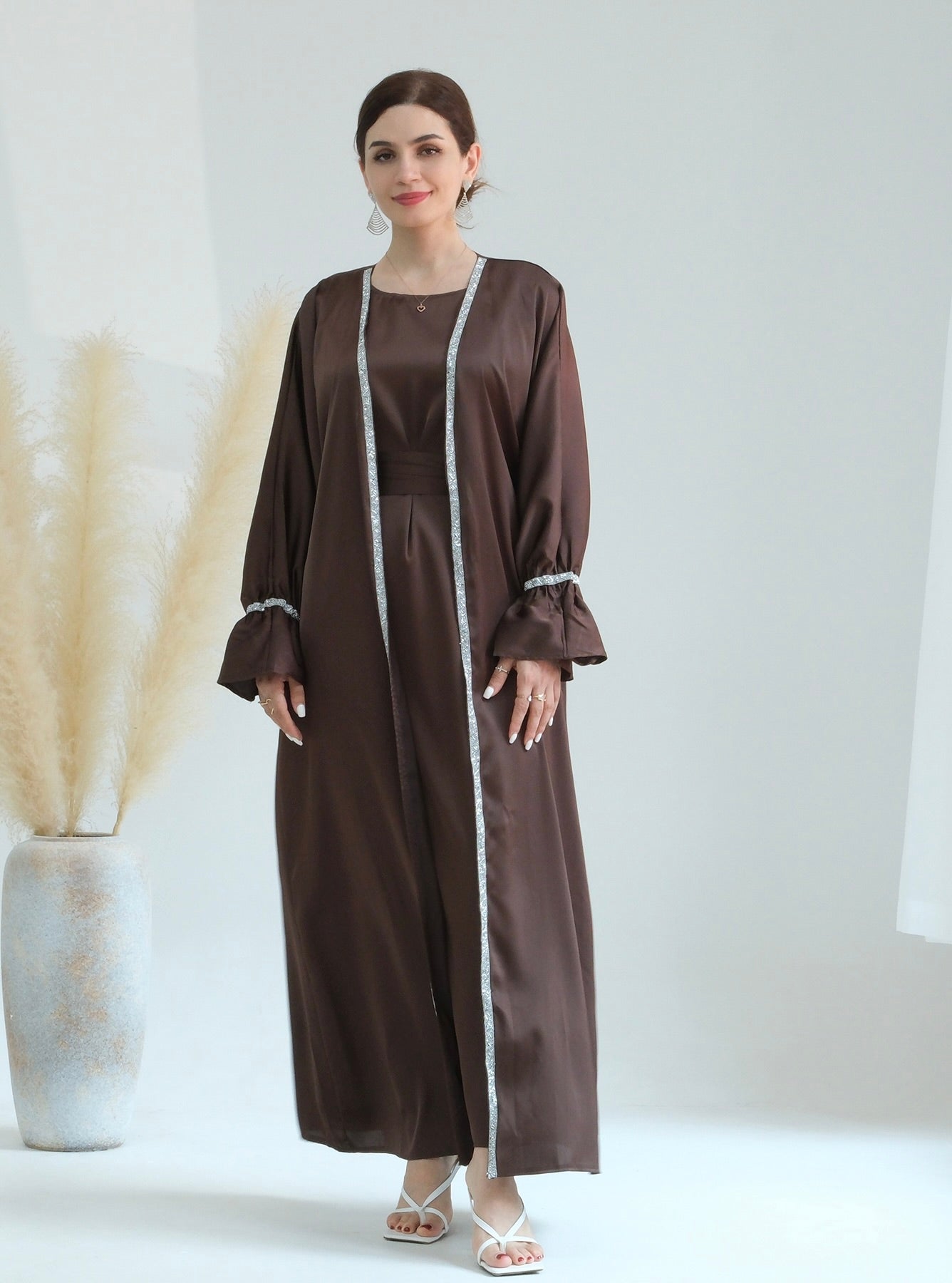 Aria2 Women's 3-Piece Matching Outfit Set - Chocolate Brown Casual Lounge Wear for Home, Travel & Everyday Comfort