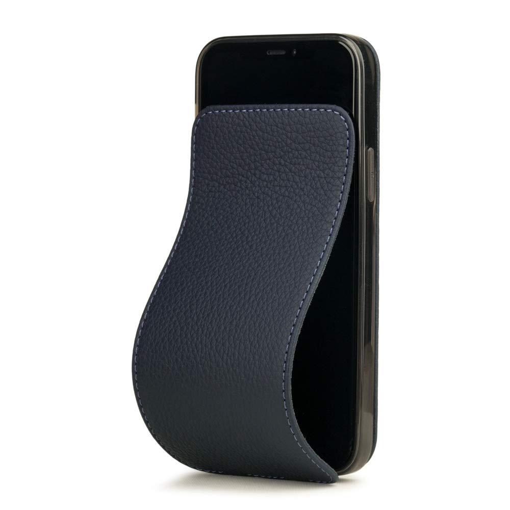 Premium Genuine Leather Wallet Case for iPhone 12 & iPhone 12 Pro - Slim Protective Cover with Card Slots - Made in France - Blue - Perfect for Everyday Use & Travel Accessories