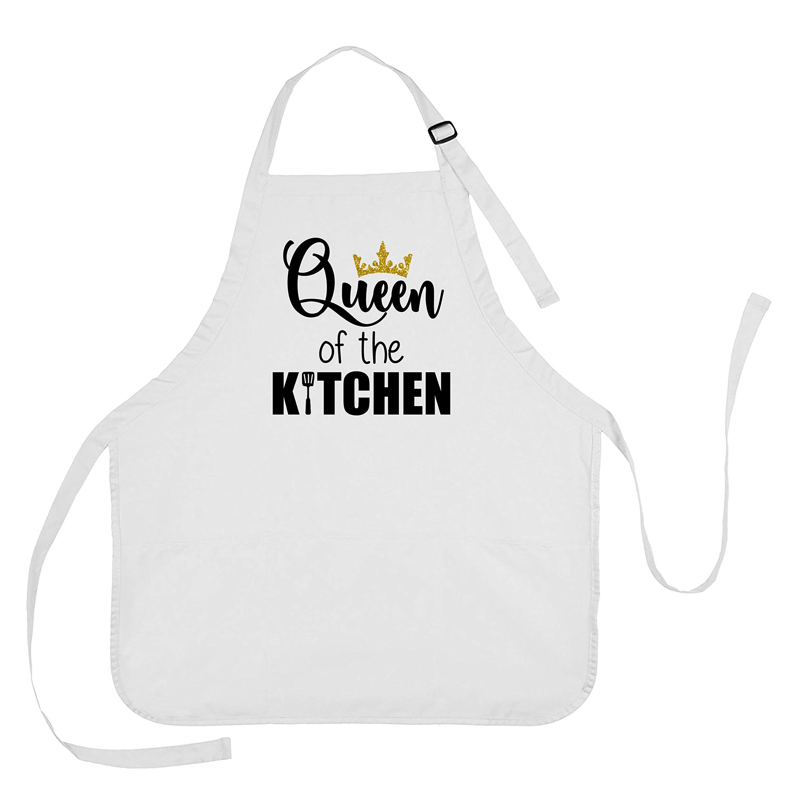 Queen of the Kitchen Apron - Premium Adjustable Cooking Apron for Women - Perfect Chef Gift for Mother's Day, Housewarming & Bridal Shower - Ideal for Baking, Grilling & Hosting Parties