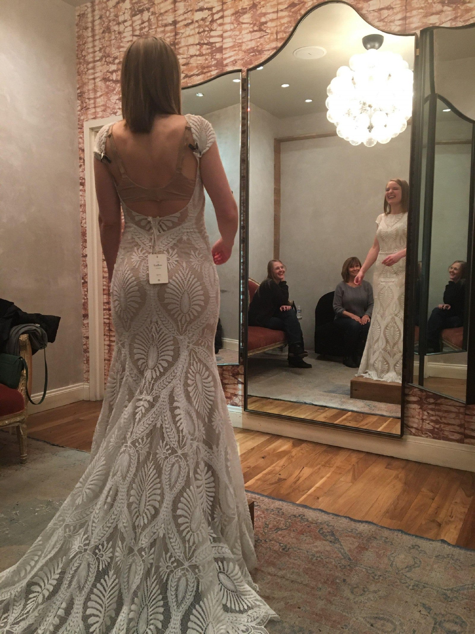 BHLDN Ludlow Wedding Gown - Elegant Lace Bridal Dress for Bride, Perfect for Church Ceremony & Outdoor Wedding Photos