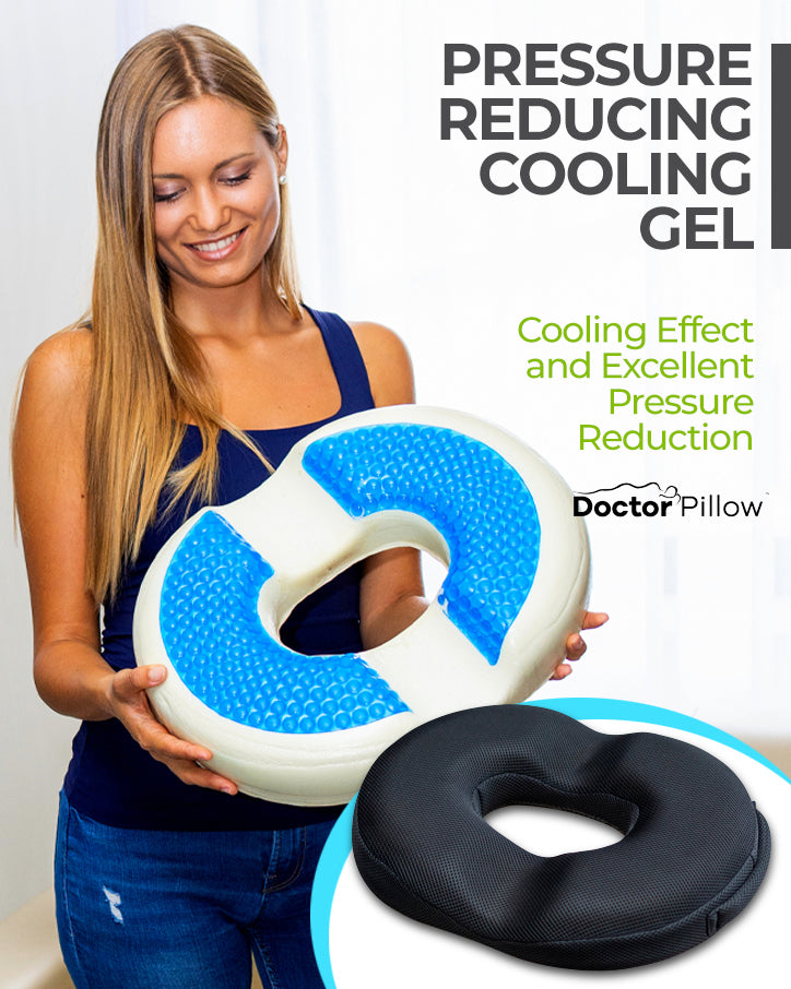 Dr. Pillow Anbocare Orthopedic Donut Seat Cushion - Pressure Relief for Tailbone Pain, Hemorrhoids & Post-Surgery Recovery - Perfect for Office Chairs, Car Seats & Wheelchairs