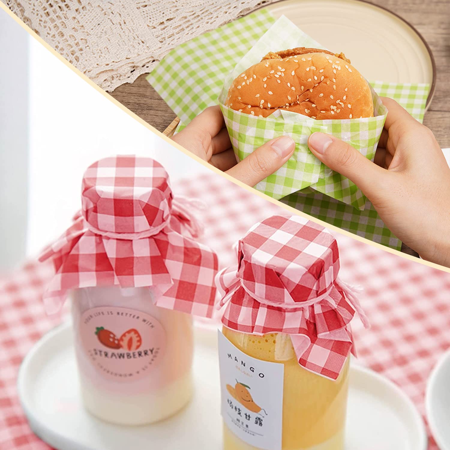 150 Pcs Wax Paper Sheets for Sandwiches, Baking & Air Fryer - Disposable Greaseproof Parchment Paper Liners for Picnics, Parties, Restaurants & Home Use - Perfect for Wrapping, Cooking & Food Storage
