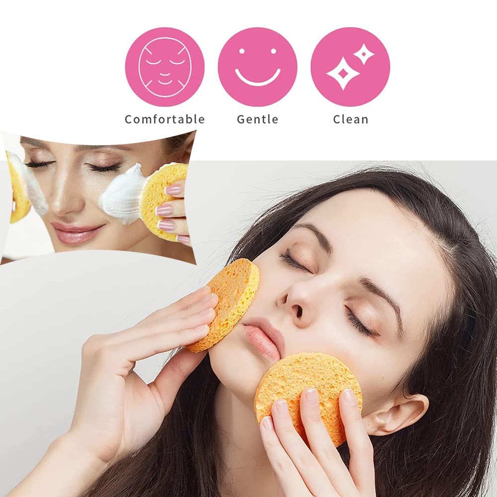 36-Piece Compressed Facial Sponges for Makeup & Skincare | Portable Cellulose Makeup Sponges for Cleansing, Exfoliating & Massage | Ideal for Travel, Daily Face Care & Professional Makeup Application