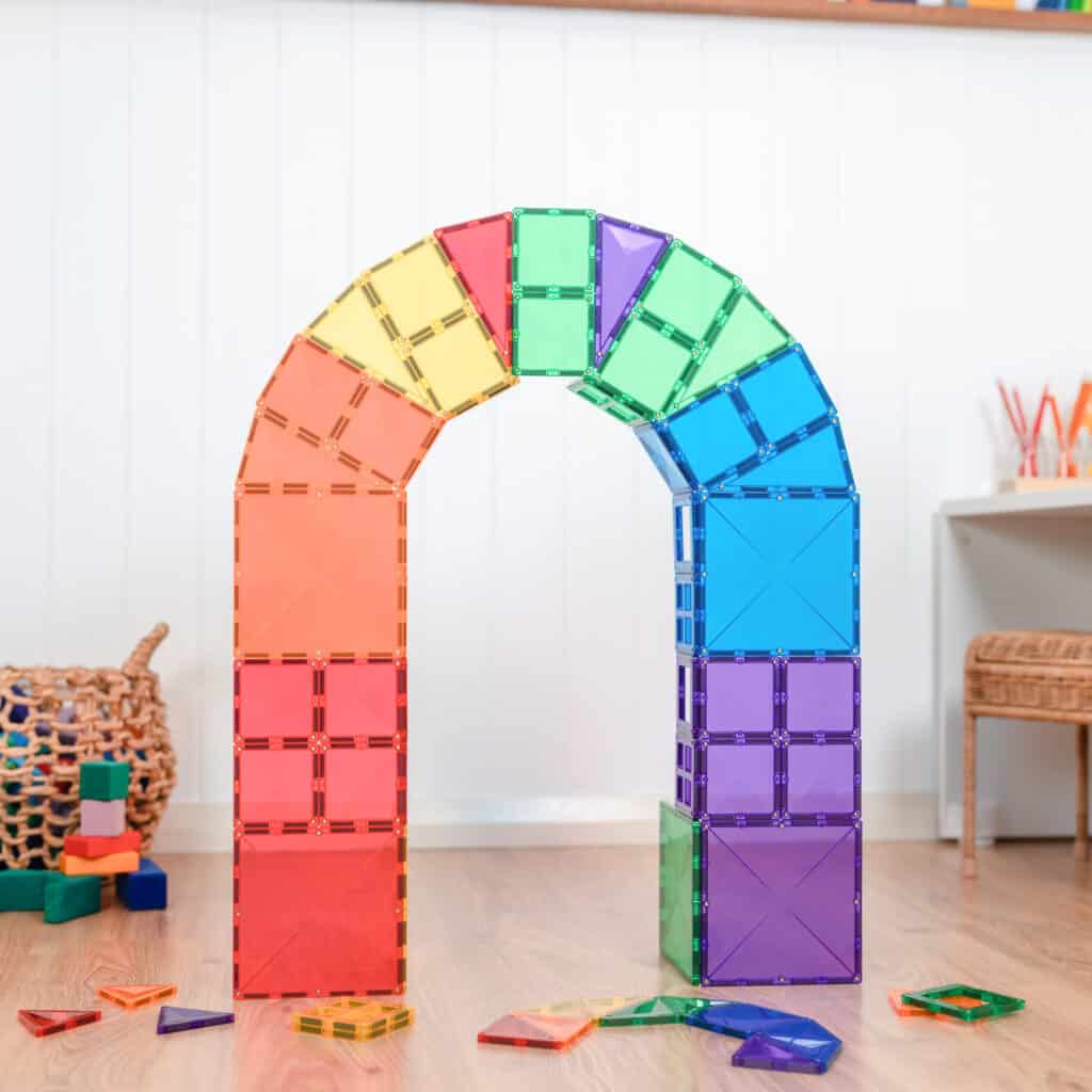 Connetix Magnetic Tiles 60-Piece Rainbow Starter Pack - STEM Educational Building Toys for Kids, Perfect for Classroom & Home Play