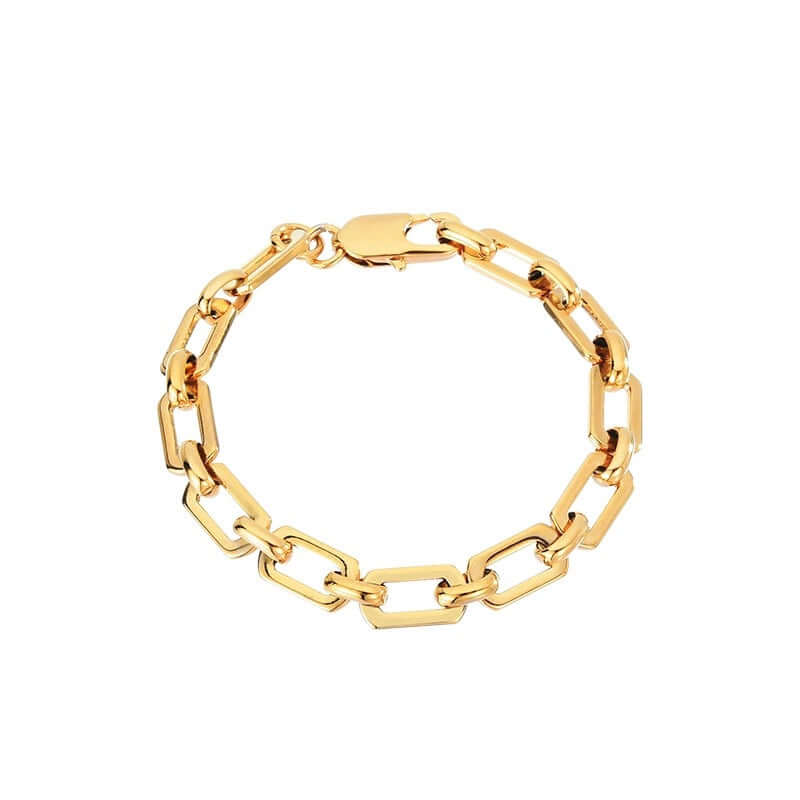 18K Gold Oval Link Chain Bracelet for Women - Elegant Luxury Jewelry Gift for Birthday, Anniversary & Special Occasions | QT2008