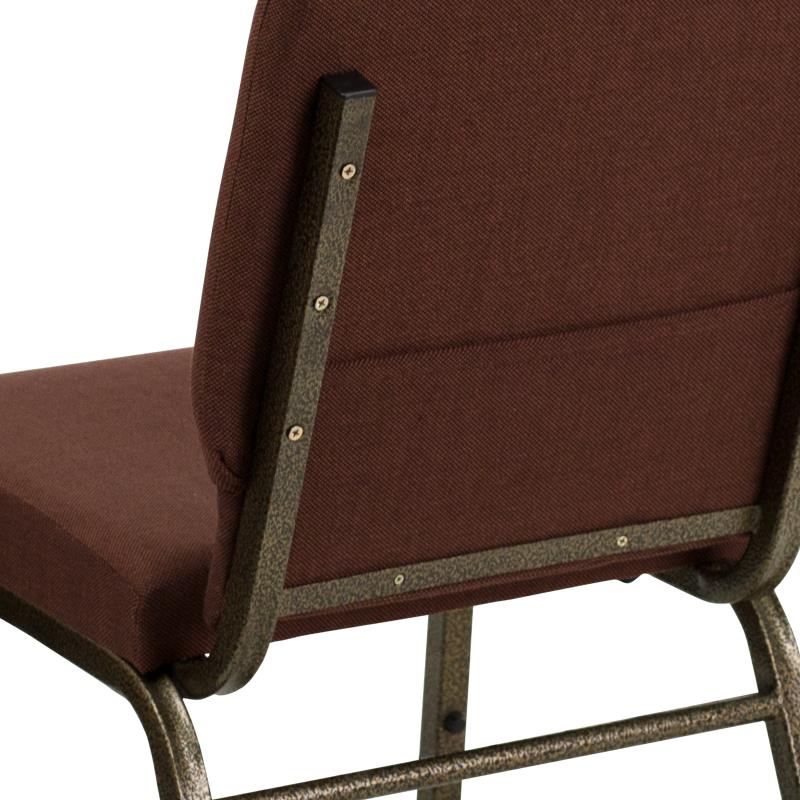 FLASH HERCULES Series 18.5''W Stackable Church Chair - Caramel Fabric & Copper Vein Frame - Perfect for Churches, Events, and Banquets