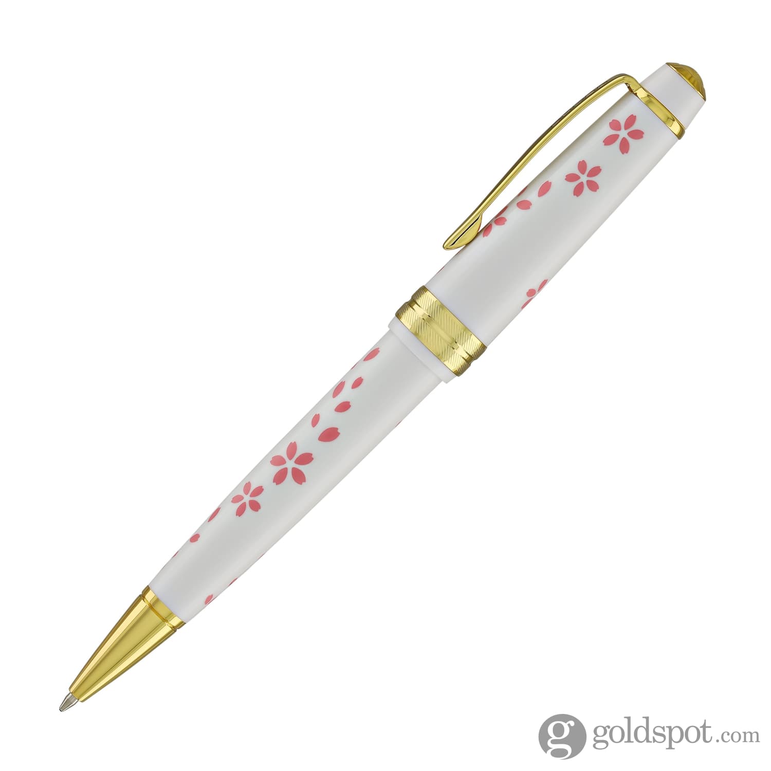 Cross Bailey Light Cherry Blossom Ballpoint Pen - Glossy White Resin with Gold PVD Trim | Elegant Writing Instrument for Office, School & Gift Giving