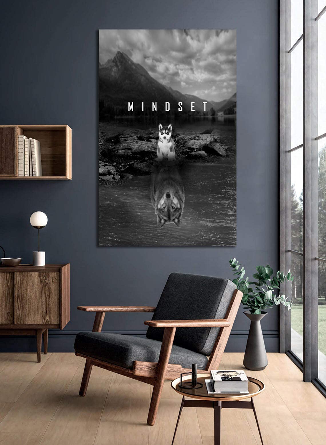 Beast Mode Motivational Canvas Wall Art - Wolf & Dog Inspirational Posters Set - Entrepreneur Success Decor for Home, Office, Living Room & Bedroom - Framed Ready to Hang Canvas Prints - Perfect for Gym Motivation & Home Office Inspiration
