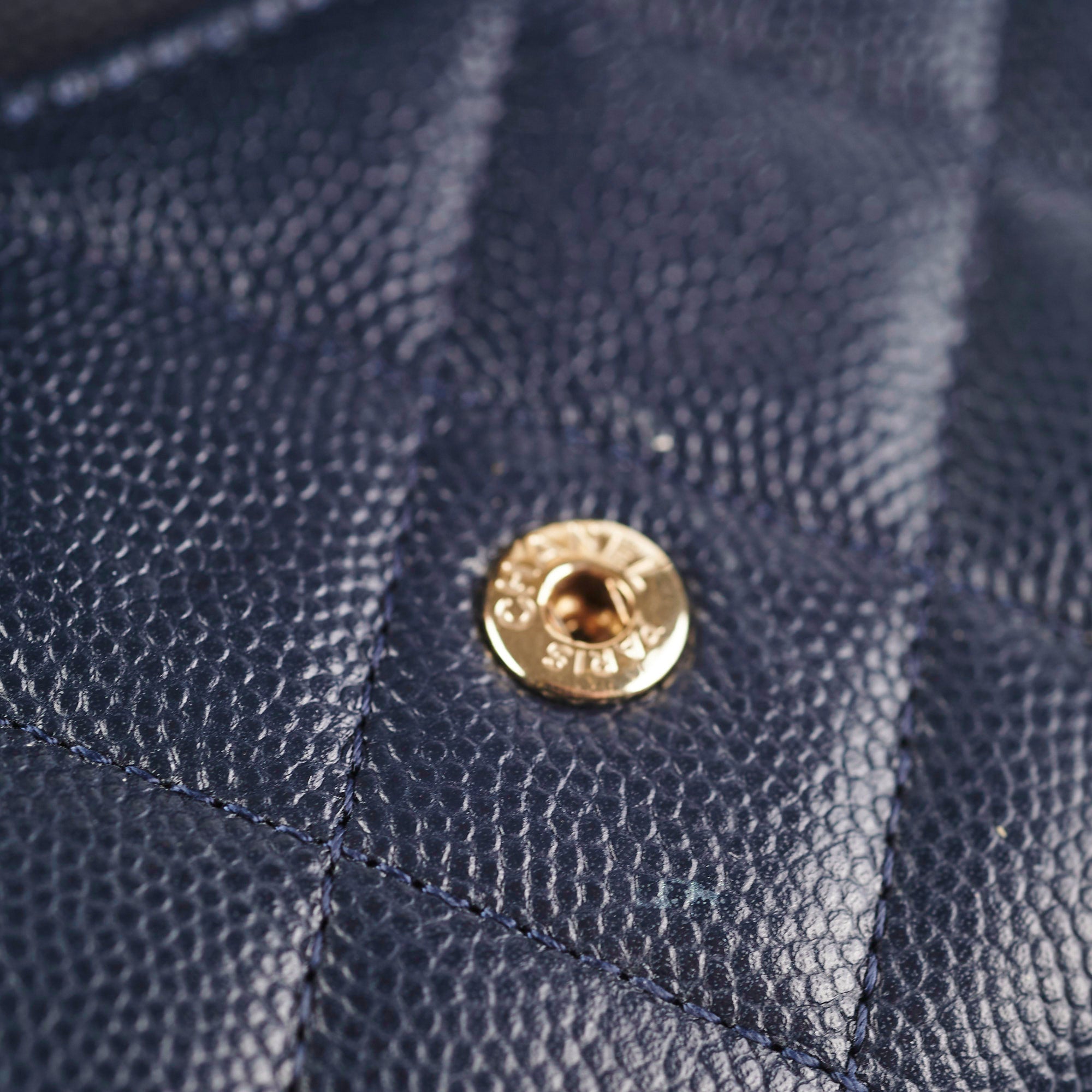 Chanel Navy Blue Caviar Leather Card Holder - Luxury Slim Wallet for Credit Cards & ID - Perfect for Everyday Use & Travel