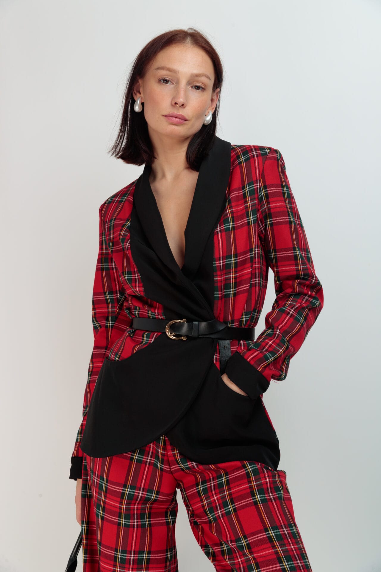 Elegant Celtic Reversible Red Blazer - Stylish & Versatile for Business, Parties & Formal Events