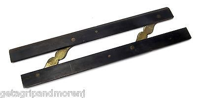 Vintage 1800s Ebony and Brass 12-Inch Parallel Rule - Antique Drafting Tool for Architecture, Engineering & Collectors