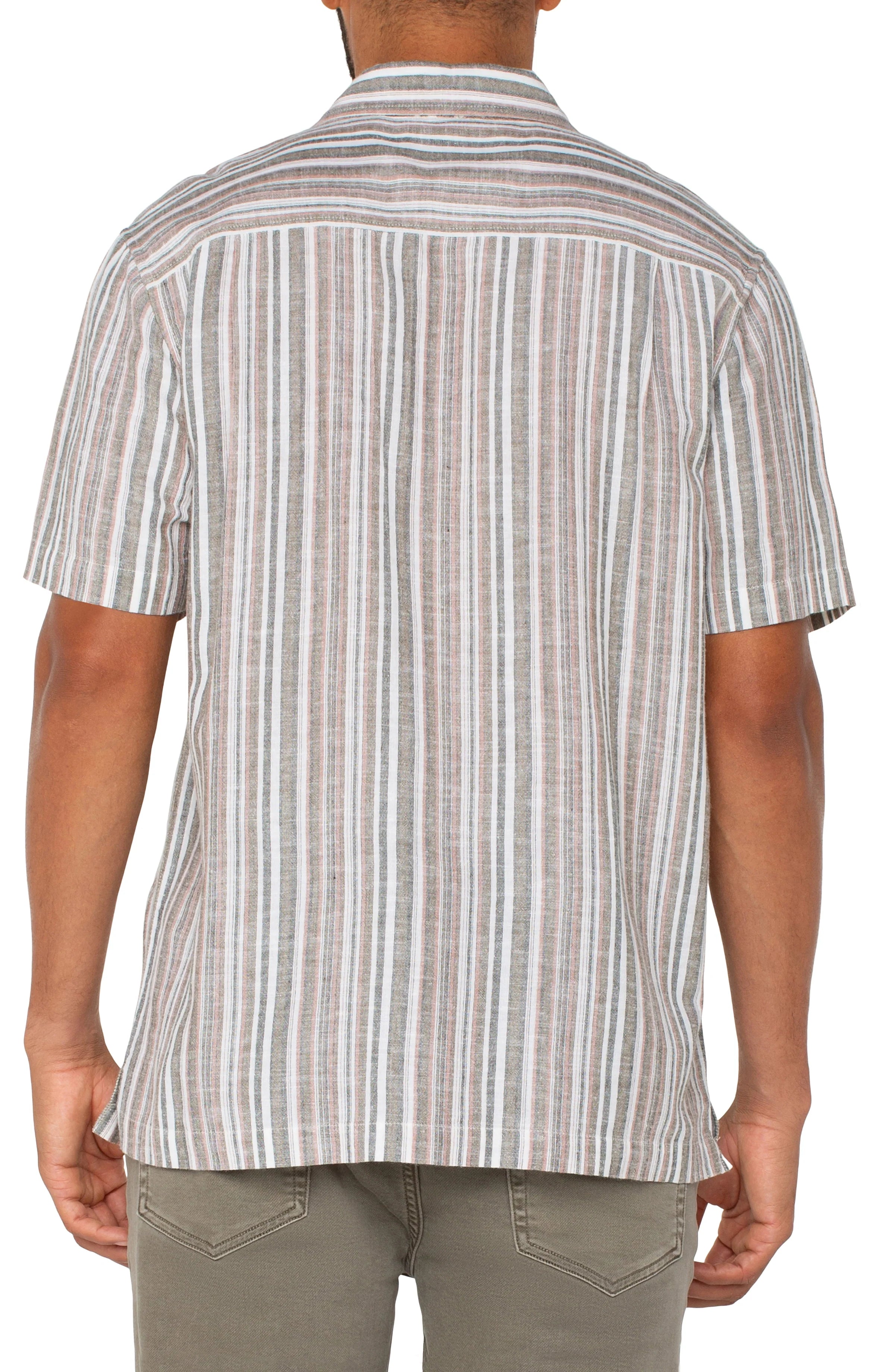 Men's Casual Short Sleeve Button Down Shirt in Sage Green - Perfect for Summer Outings, Beach Vacations and Office Casual Wear