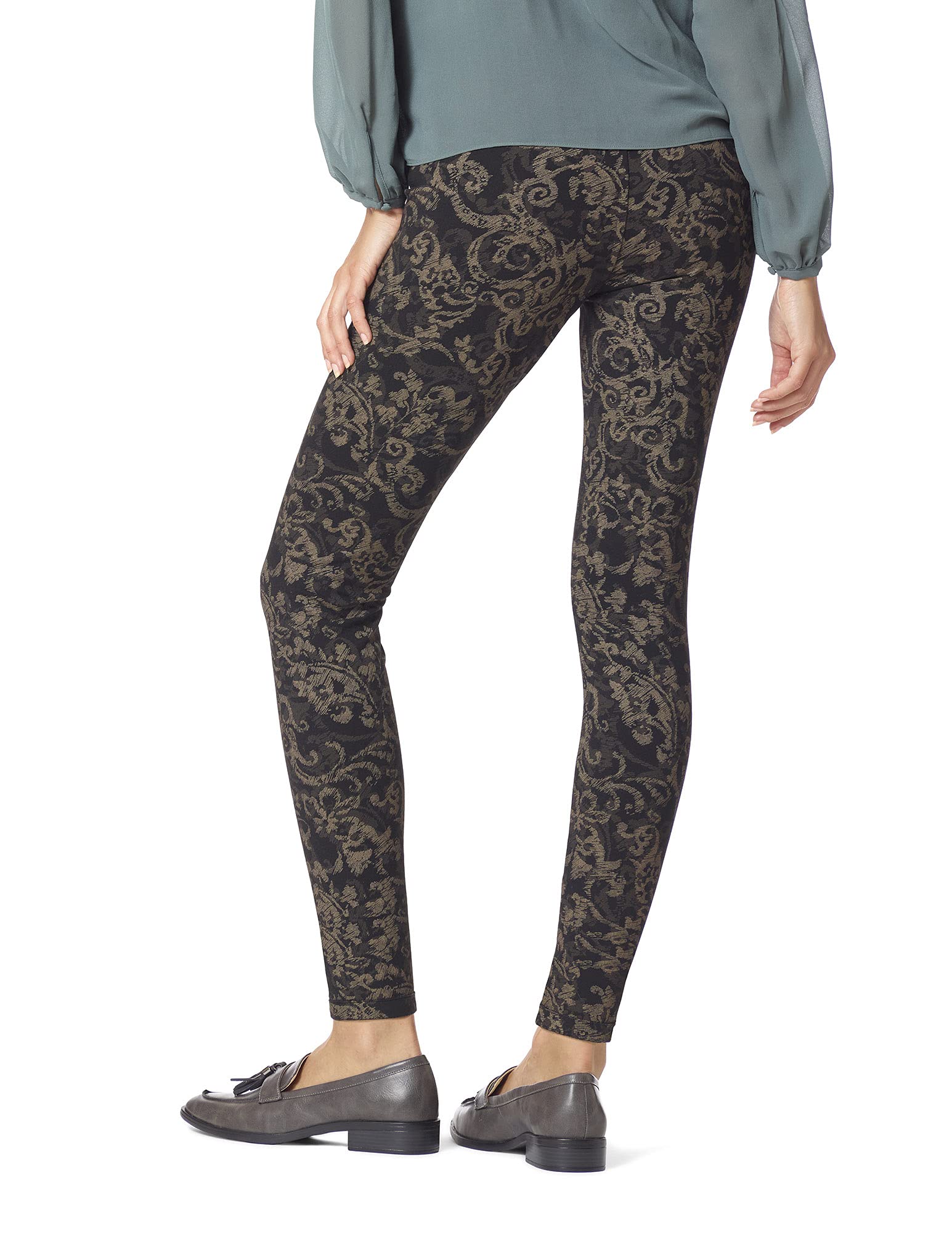 HUE Women's Reversible Ponte Leggings - High Waist Stretchy Yoga Pants for Workout & Lounge | Comfortable & Versatile for Running, Gym, Travel & Everyday Wear
