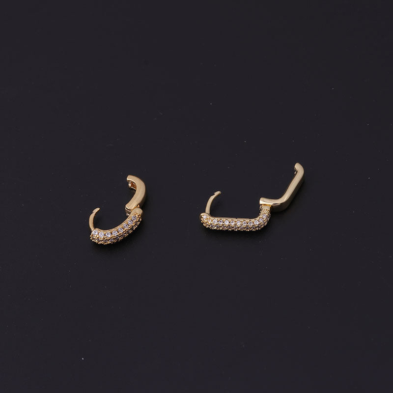 18K Gold Plated Cross Skeleton Cartilage Hoop Earrings for Women | Gothic Punk Jewelry | Perfect for Parties, Concerts and Everyday Wear (HSPJ695)