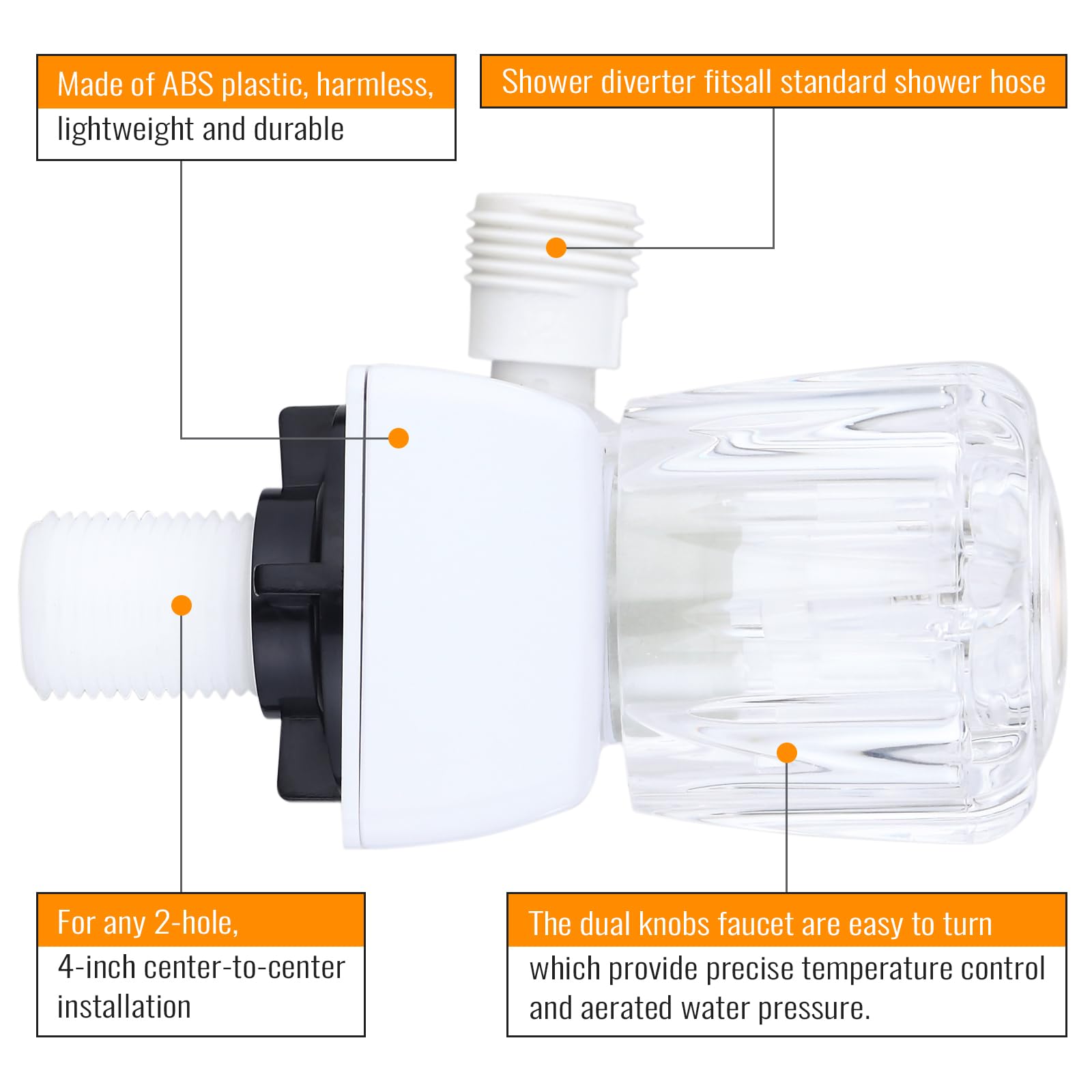 RV Shower Faucet Replacement - Camper Van Shower Mixing Valve with Diverter for Travel Trailer & Motorhome | Durable Bathroom Fixture for Outdoor Adventures & Off-Grid Living