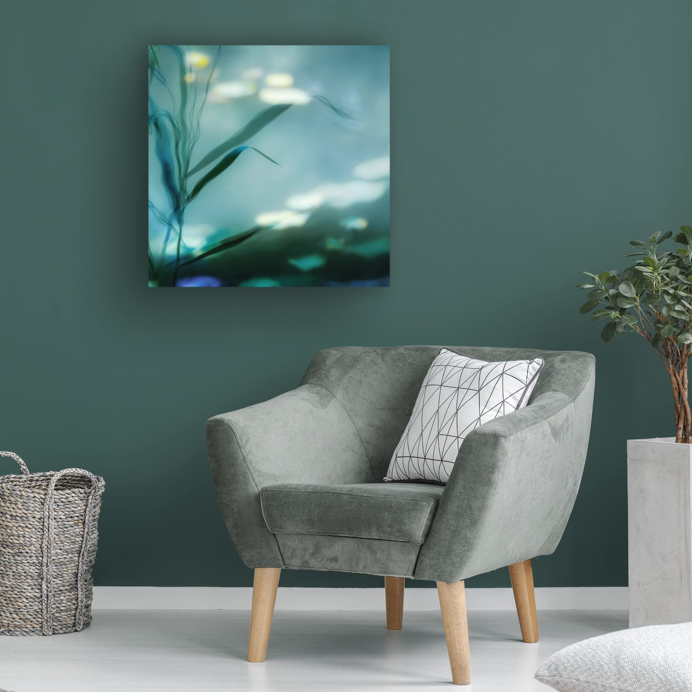 Piet Flour 'Ripples In Suzhou' Canvas Wall Art Print - Modern Abstract Landscape Painting for Living Room, Bedroom & Office Decor