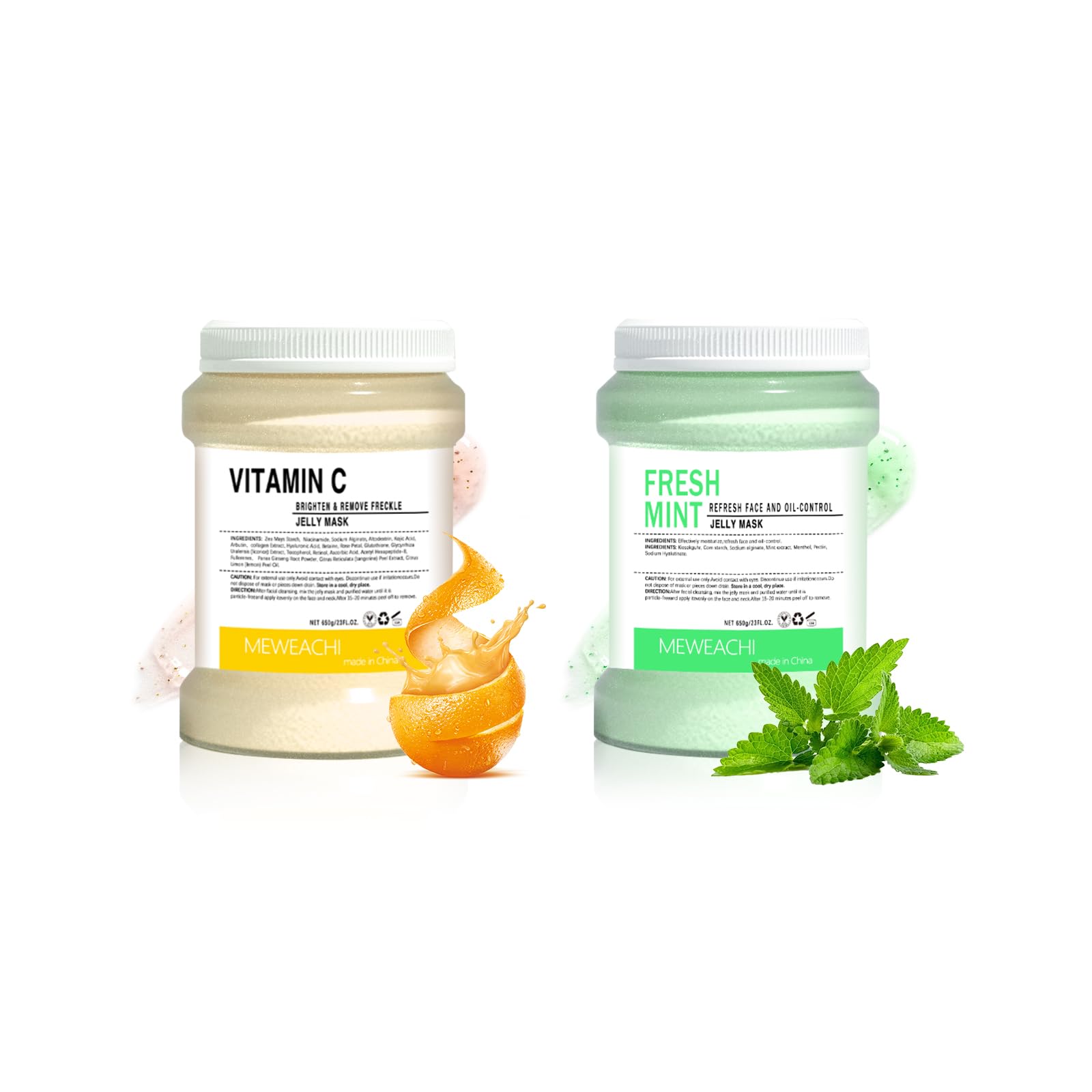 Professional Jelly Face Mask for Moisturizing & Hydrating - Reduces Wrinkles & Acne - 23 Fl Oz Natural Gel Facial Mask with Mint & Vitamin C Essence - Perfect for Spa Nights & At-Home Skincare Routines