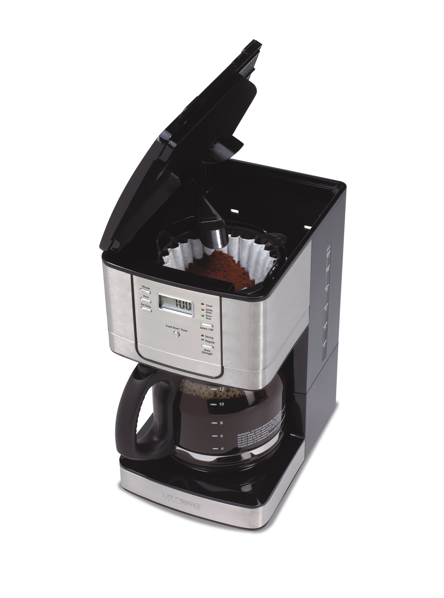 Mr. Coffee 12-Cup Programmable Coffee Maker with Auto Shut-Off, Stainless Steel - Perfect for Home, Office & Entertaining Guests