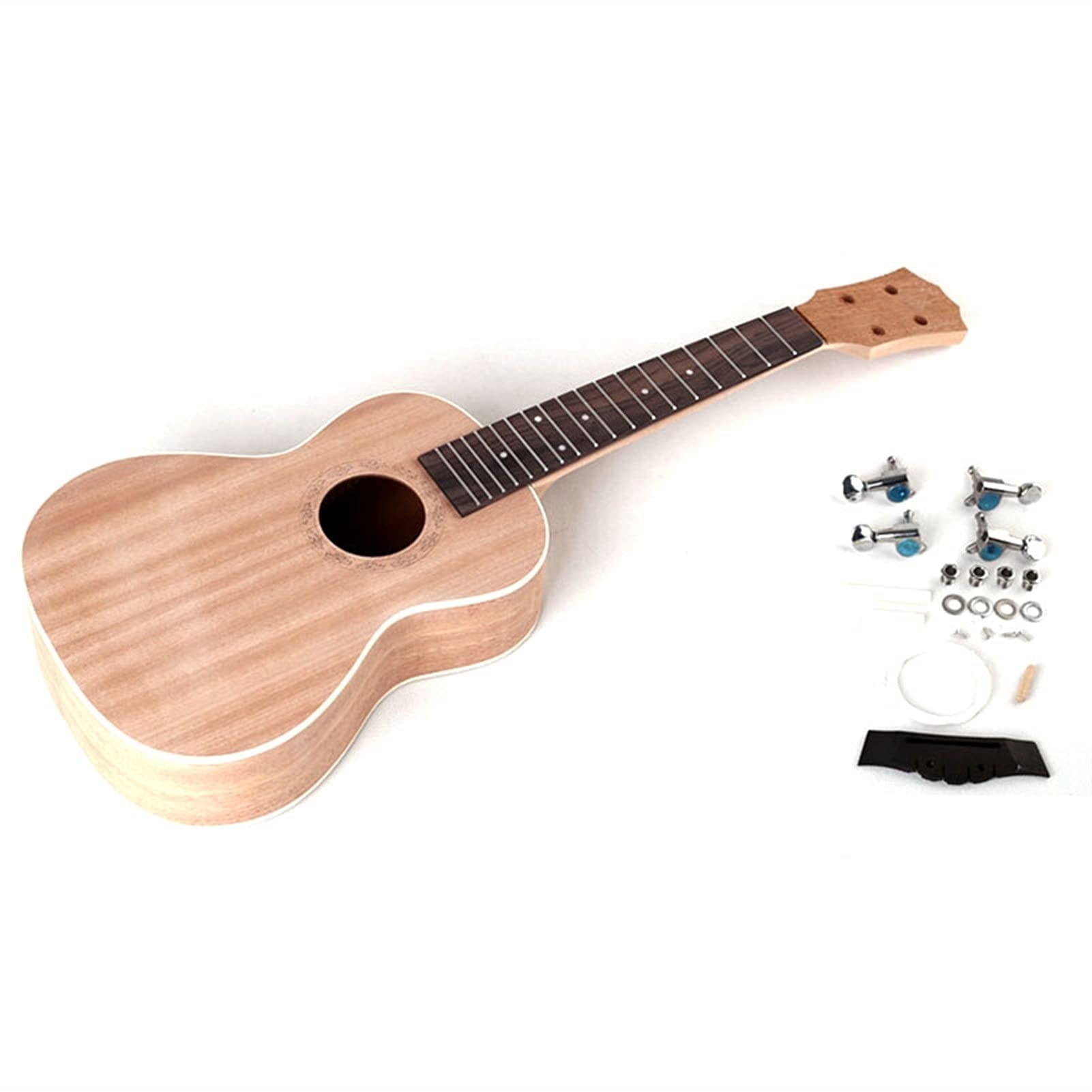 23 Inch Unfinished Ukulele DIY Kit - 4-String Handmade Guitar Kit for Adults & Beginners (Perfect for Music Lovers, DIY Projects & Personalized Gifts)