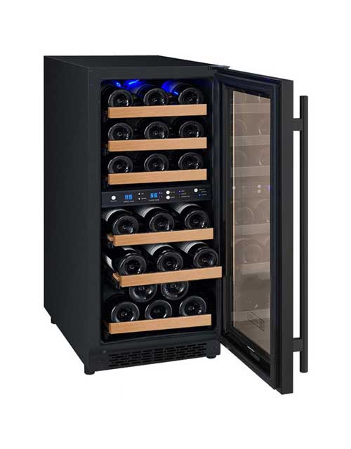 Flexcount 2 Zone 30 Bottle Wine Cooler Refrigerator - Dual Temperature Control for Red & White Wines - Perfect for Home Bars, Restaurants, and Wine Cellars