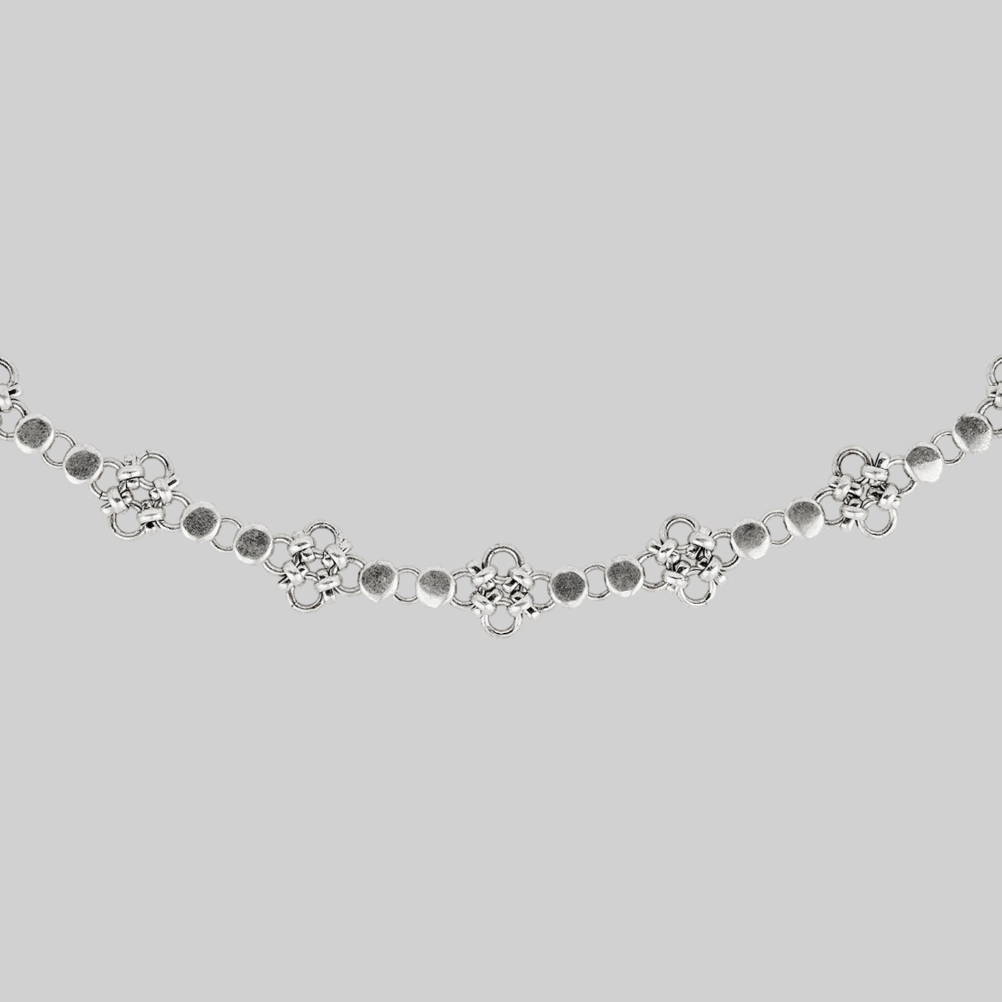 RUBIOUS Silver Chainmail Collar Necklace - Gothic Jewelry for Women, Medieval Fashion Accessory, Perfect for Cosplay, Renaissance Fairs & Alternative Style