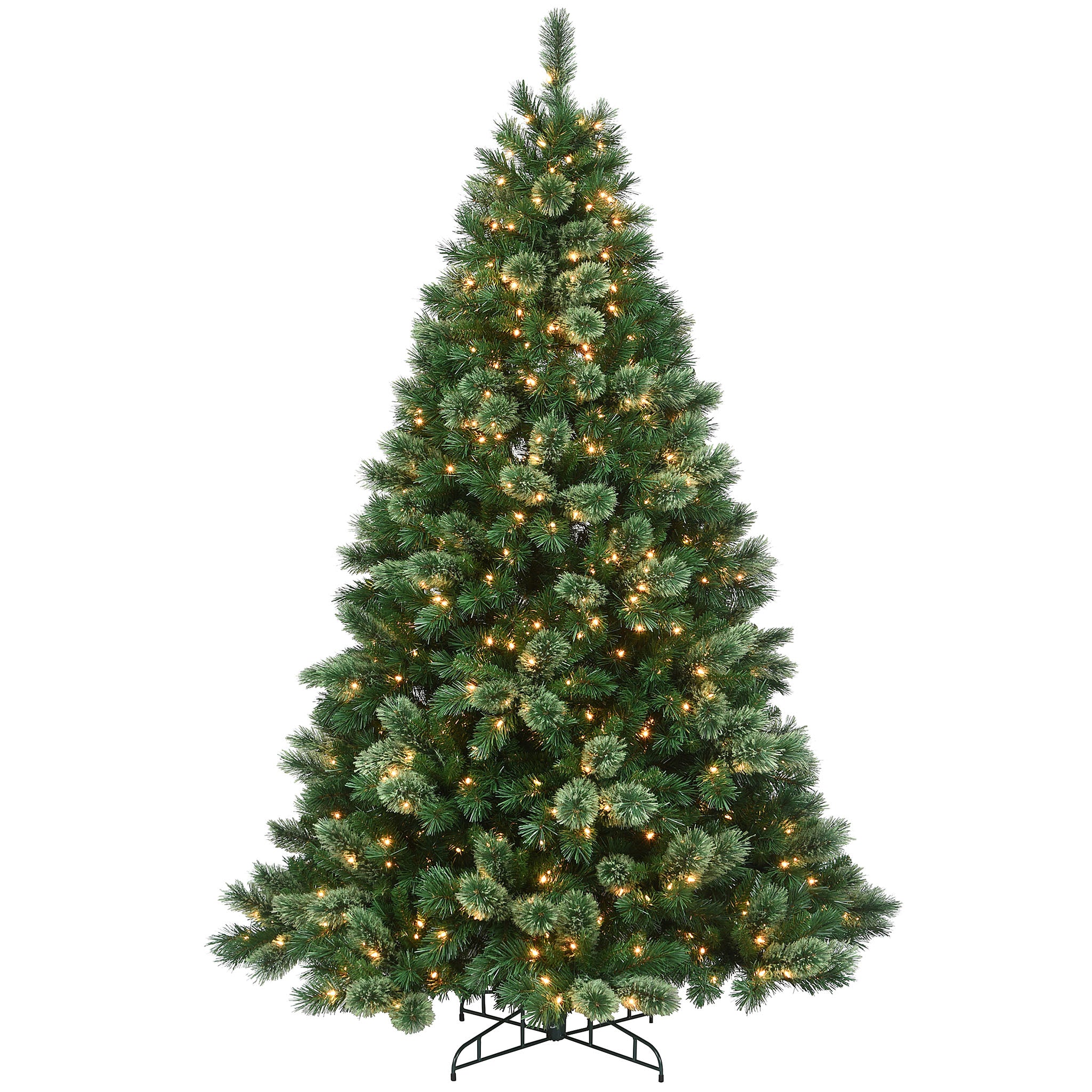 7.5 ft Pre-Lit Artificial Hamburg Pine Christmas Tree with Clear LED Lights - Perfect for Home, Office, and Holiday Decorations