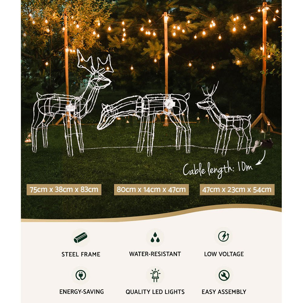 Waterproof LED Rope Lights with Christmas Reindeer Motif - Outdoor Holiday Decoration for Garden, Patio, and Yard