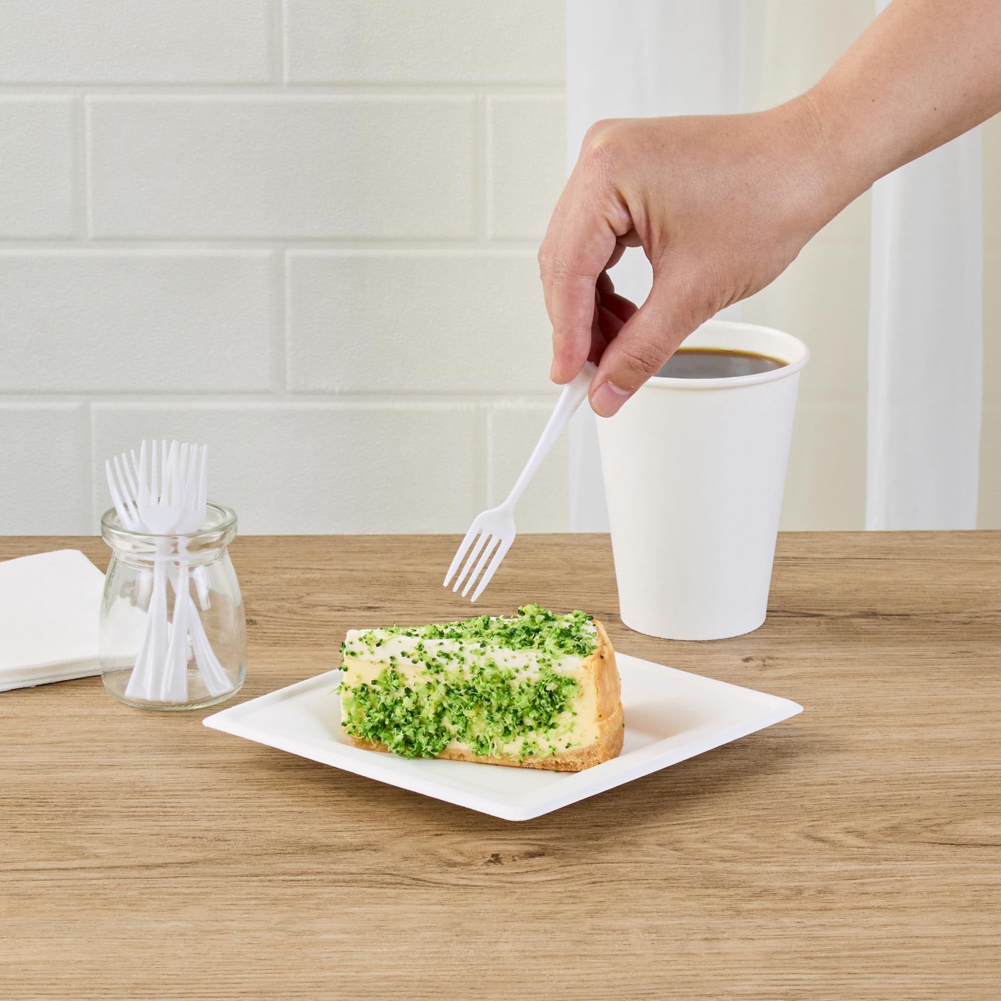 500-Pack 4 Inch Disposable Mini Forks - Heavy-Duty White Plastic Appetizer Forks for Hors D'oeuvres, Desserts, Samples | Perfect for Parties, Weddings, Catering & Events