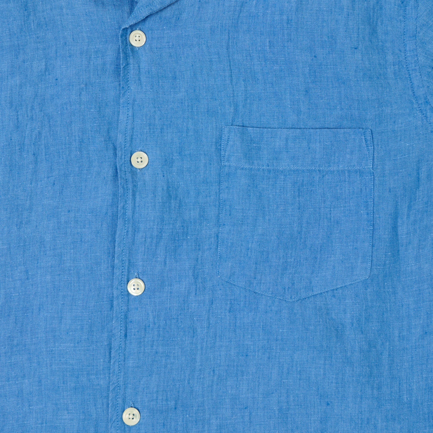 Hartford 'Palm' Camp Collar Linen Shirt for Men - Lightweight Breathable Summer Casual Shirt in Blue - Perfect for Beach, Vacation and Outdoor Activities