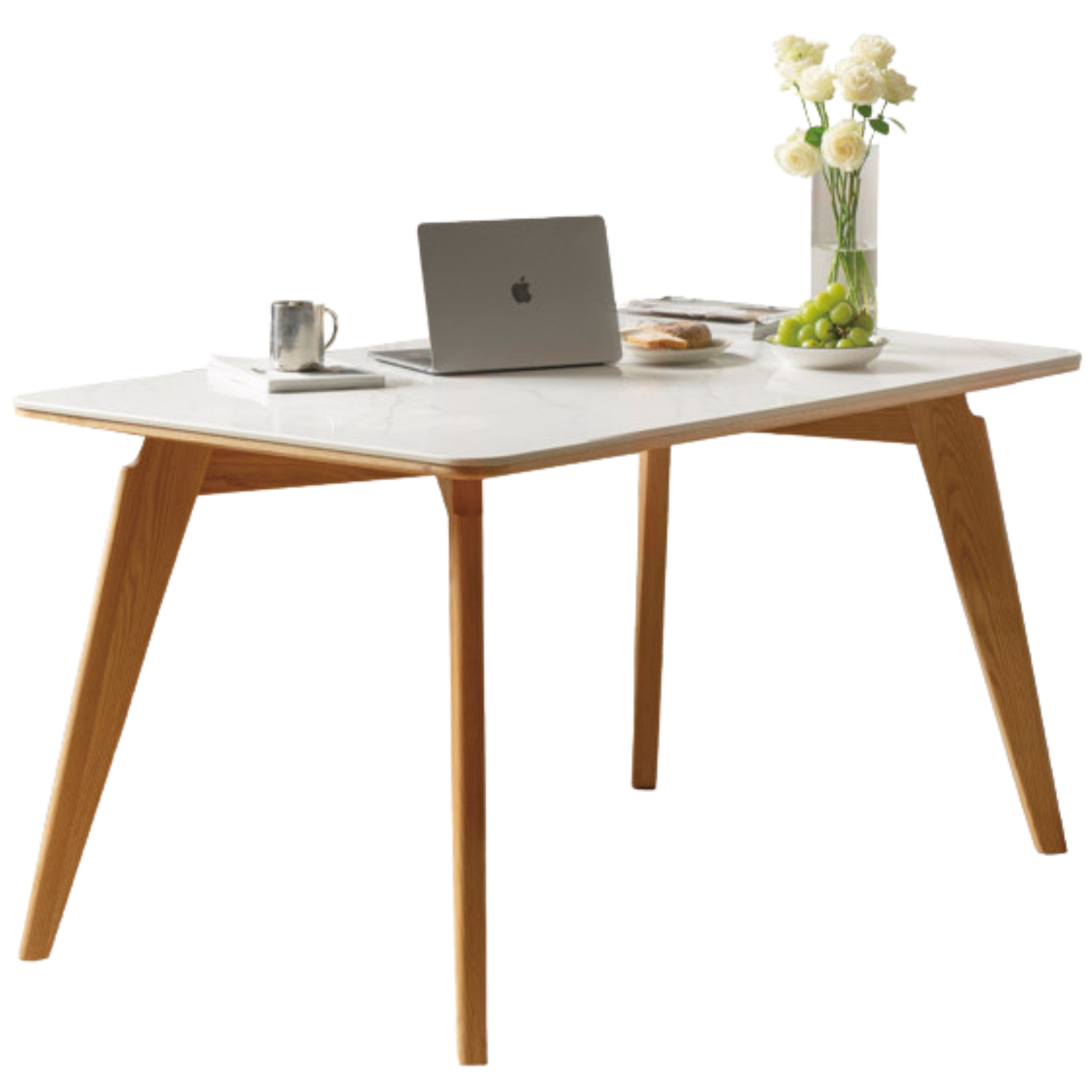 Solid Oak Wood Modern Rocking Dining Table - Perfect for Farmhouse, Rustic & Contemporary Dining Rooms
