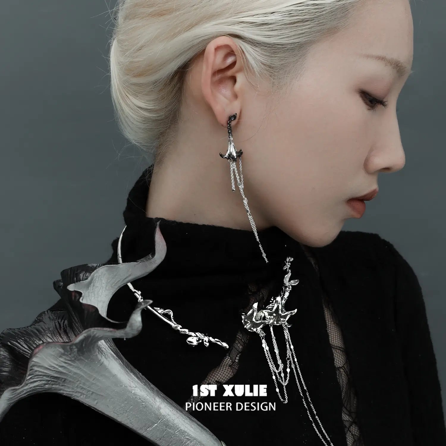 18K Platinum Plated Tassel Earrings - Bloody Datura Design | Elegant Dangle Earrings for Women | Perfect for Parties, Weddings & Special Occasions